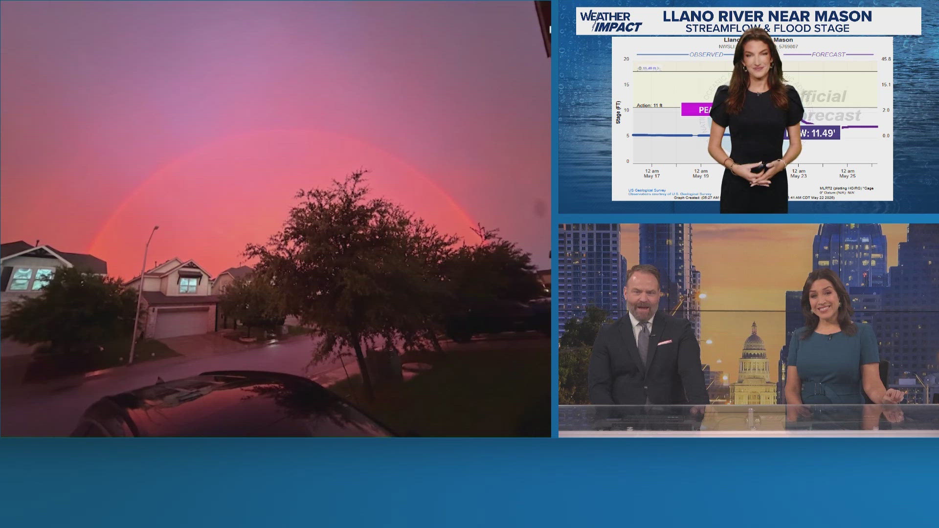 Sunset Thursday Rainbow seen during sunset Thursday in Austin area | kvue.com