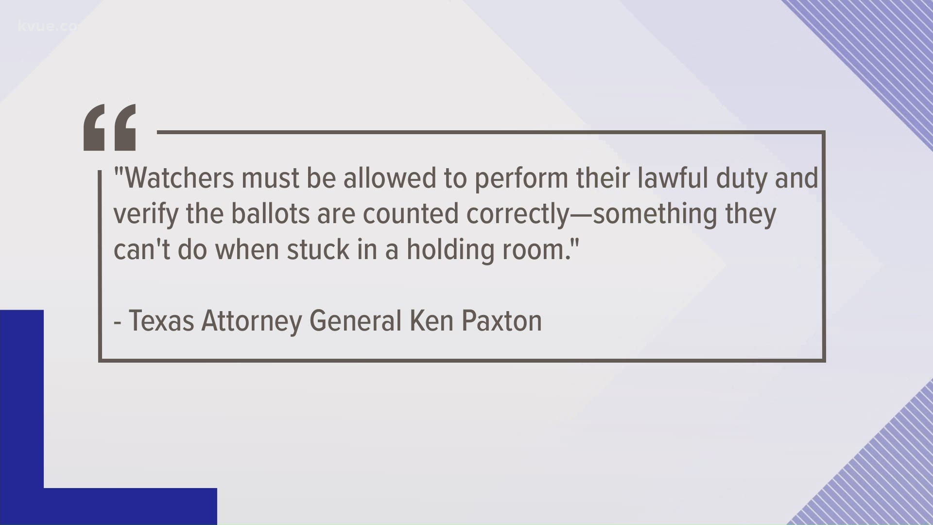 Ken Paxton filed a brief in the Texas Supreme Court arguing that county county election officials must permit poll watchers to observe the counting of ballots.