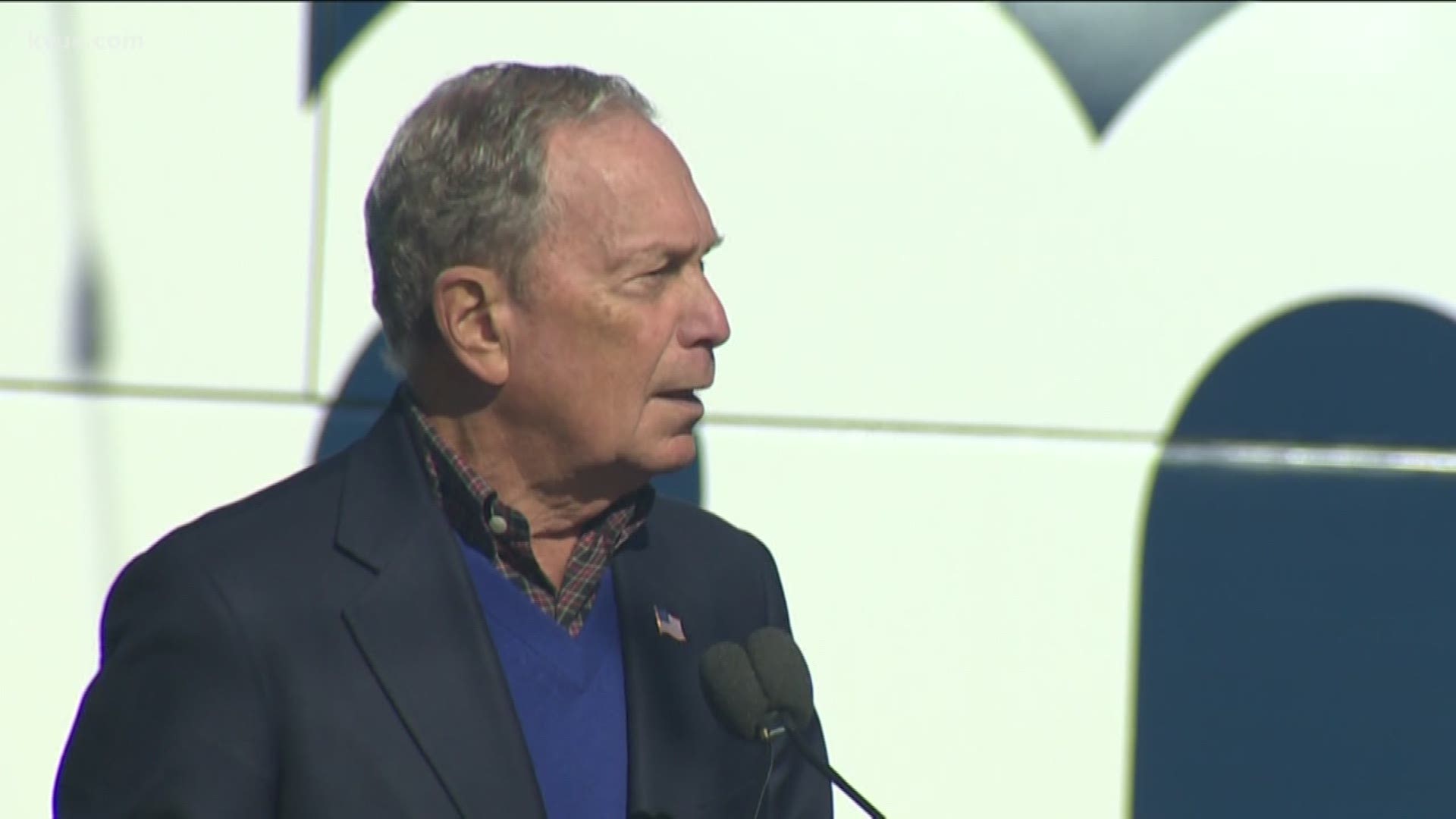Democratic candidate Michael Bloomberg was in Austin on Saturday.