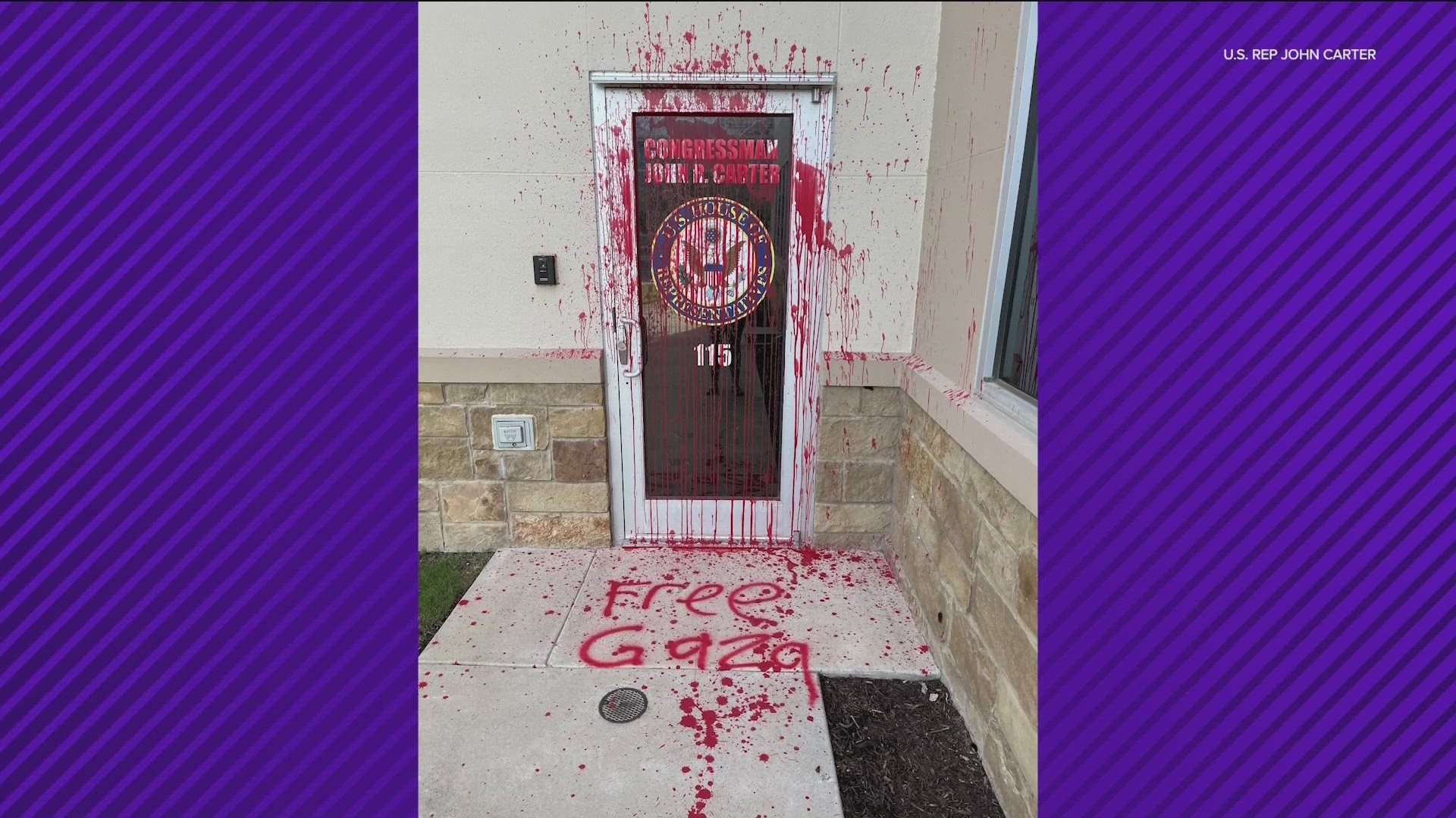 An investigation is underway looking into who vandalized a U.S. congressman's office in Georgetown.