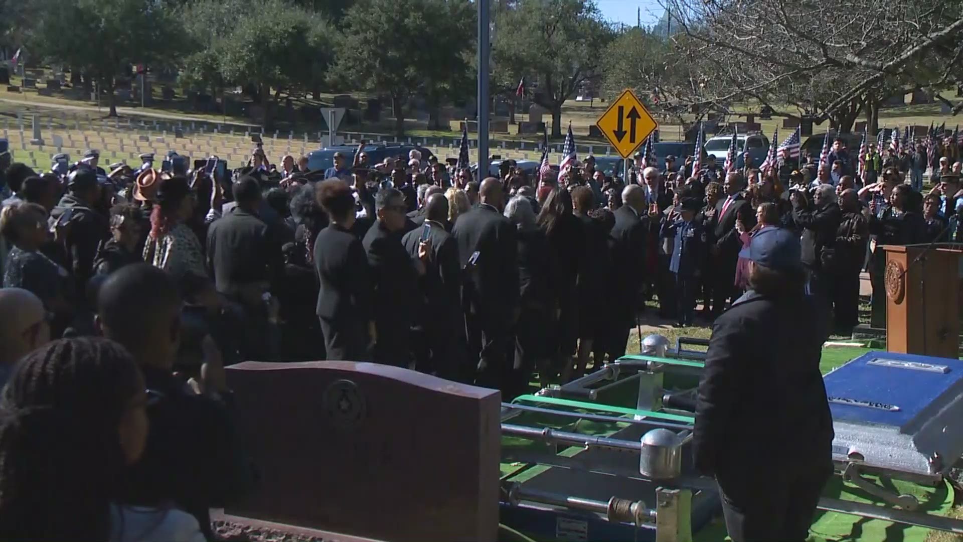 Richard Overton, who was America's oldest WWII veteran, was laid to rest Saturday afternoon at the Texas State Cemetery.
