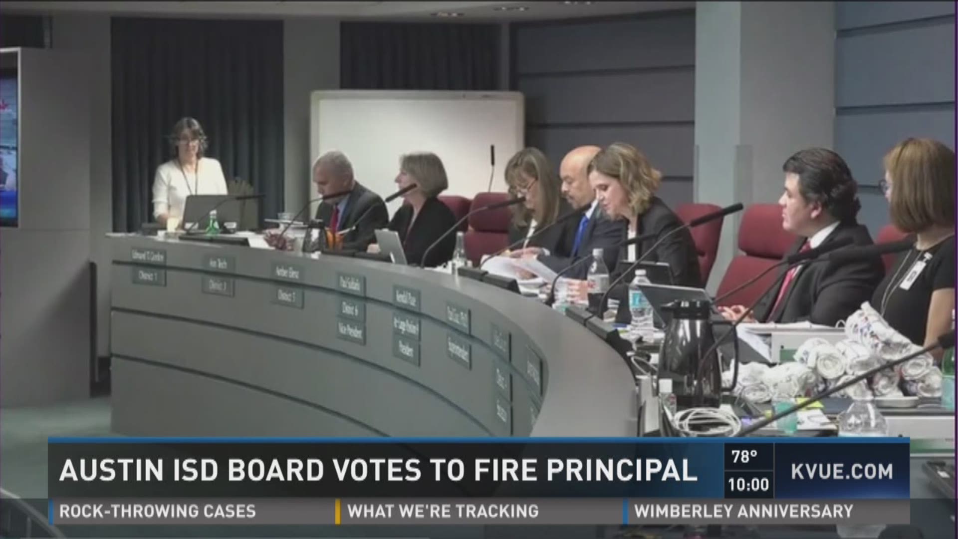 AISD voted Monday night to fire a middle school principal accused of online solicitation of a minor.