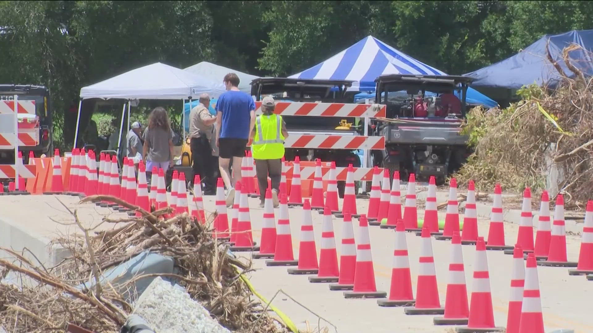 The county is also working on putting in a temporary bridge as they work on permanent repairs.