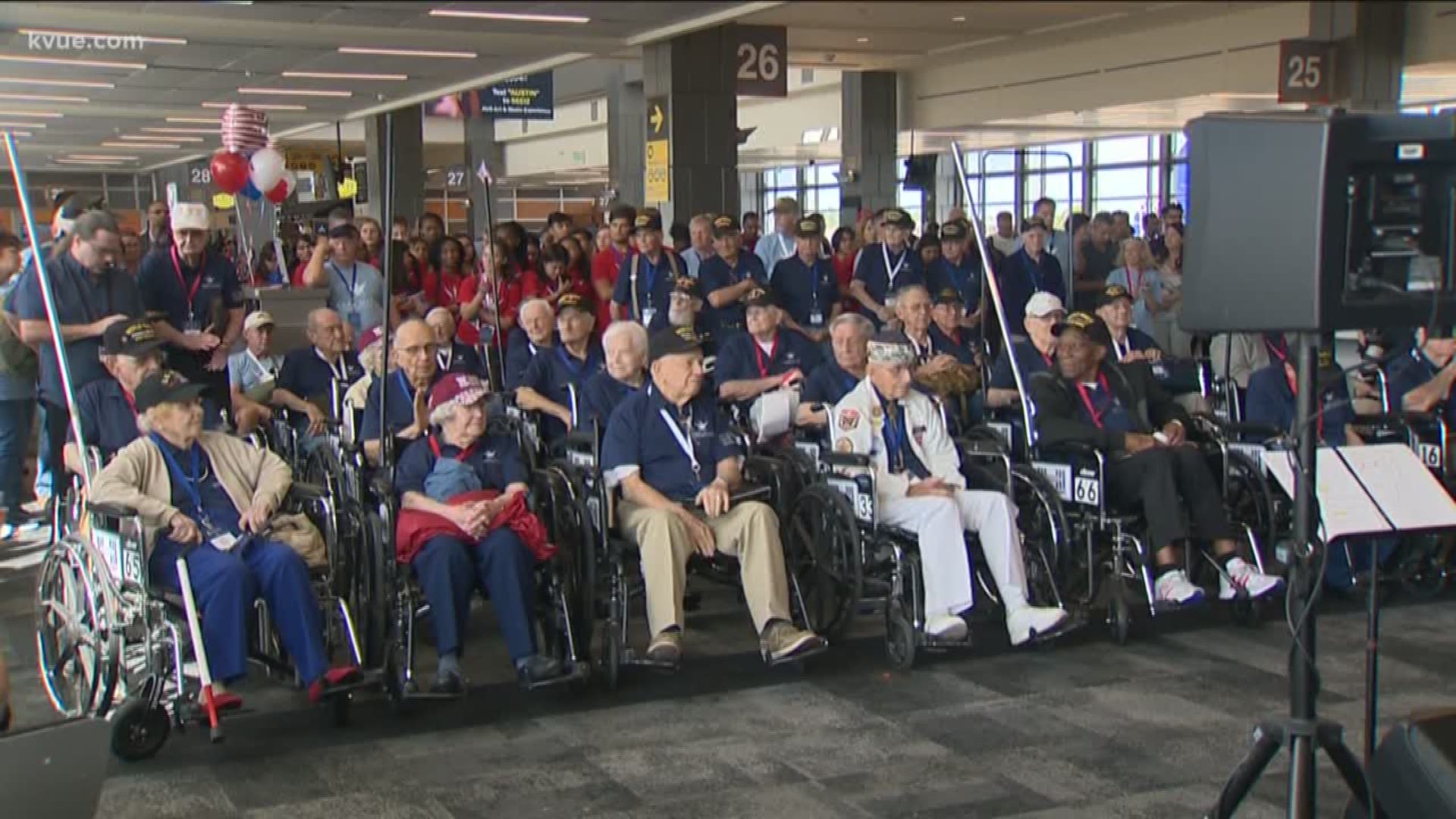 A group of Del Valle High School students is traveling with 35 WWII veterans to visit the National WWII musuem in New Orleans. The program is called Soaring Valor.
