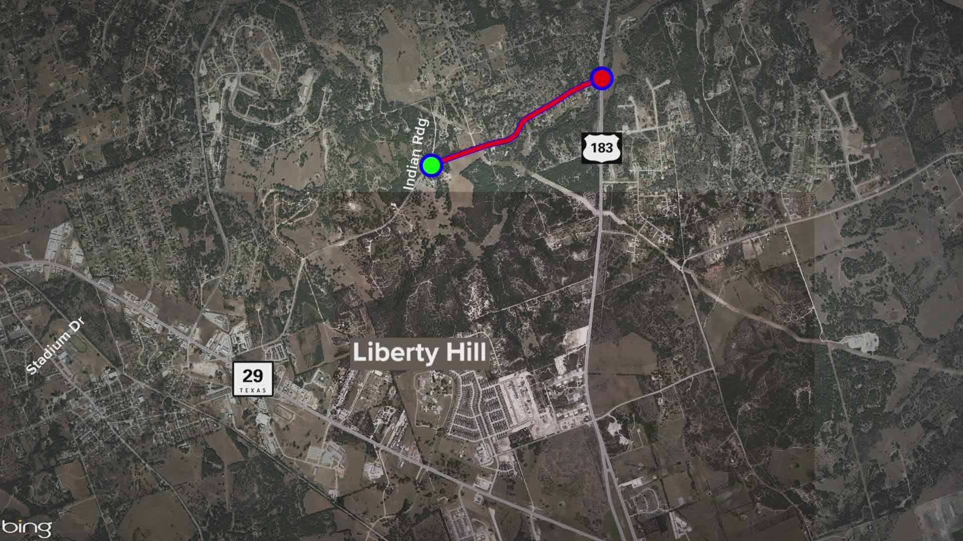 The Williamson County Sheriff's Office has closed off traffic in Liberty Hill because of an investigation.