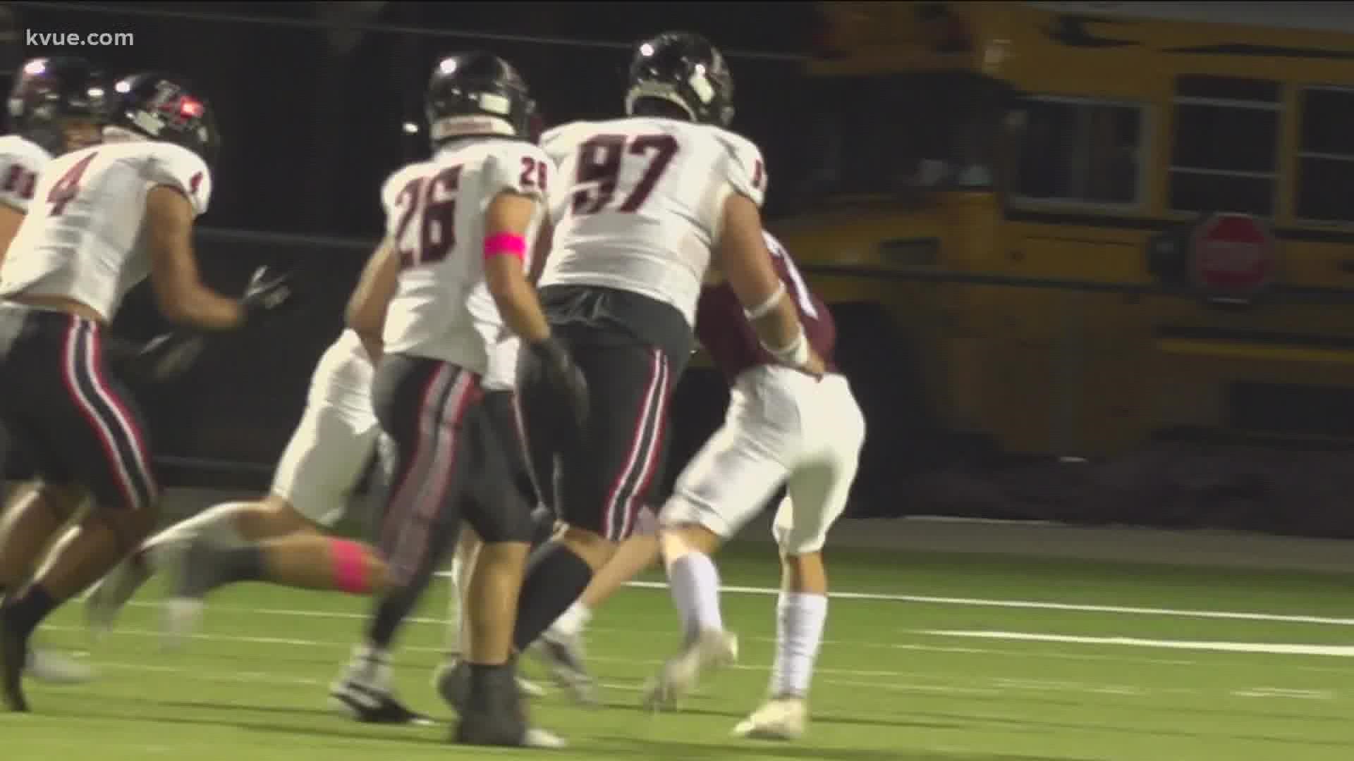 Here is a look at highlights from the Austin High School vs. Lake Travis High School game.