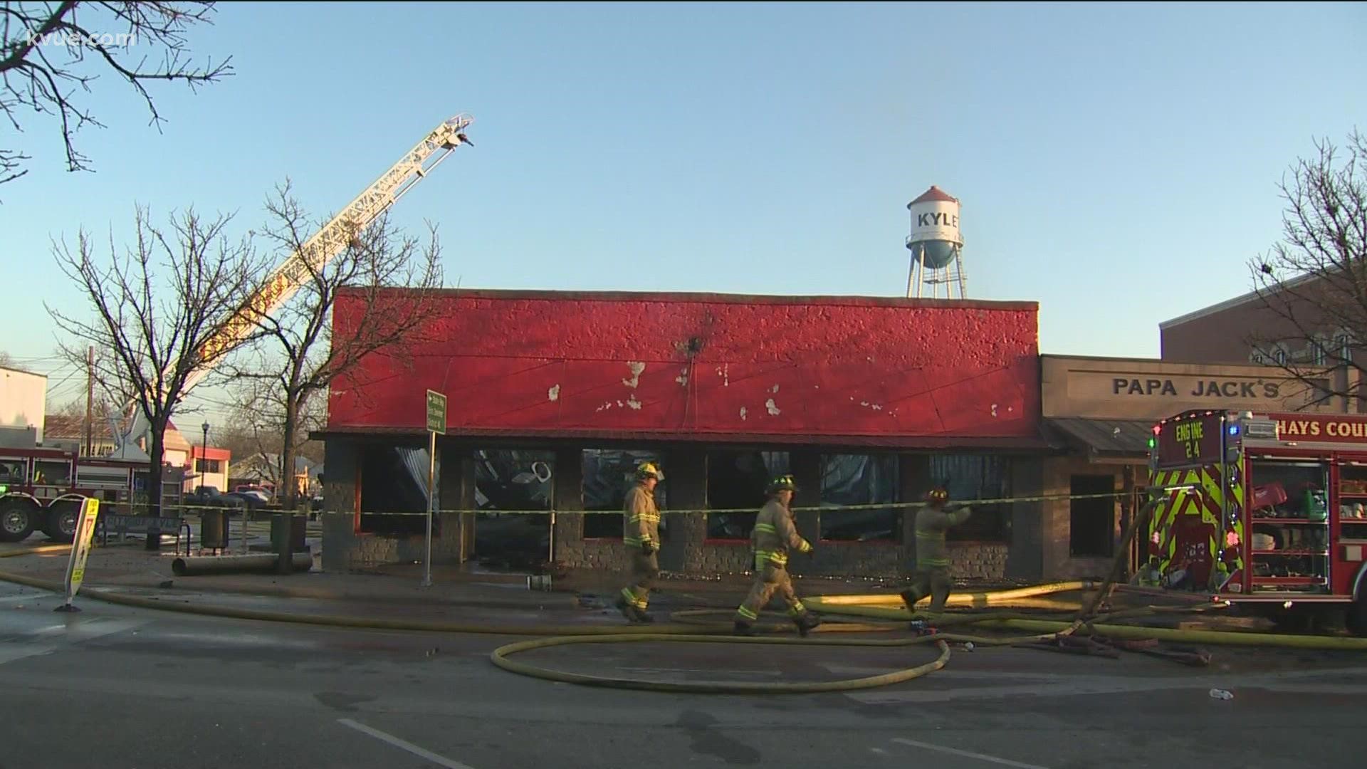 A fire overnight destroyed a popular bar in Downtown Kyle. KVUE's Conner Board has a look at the damage.