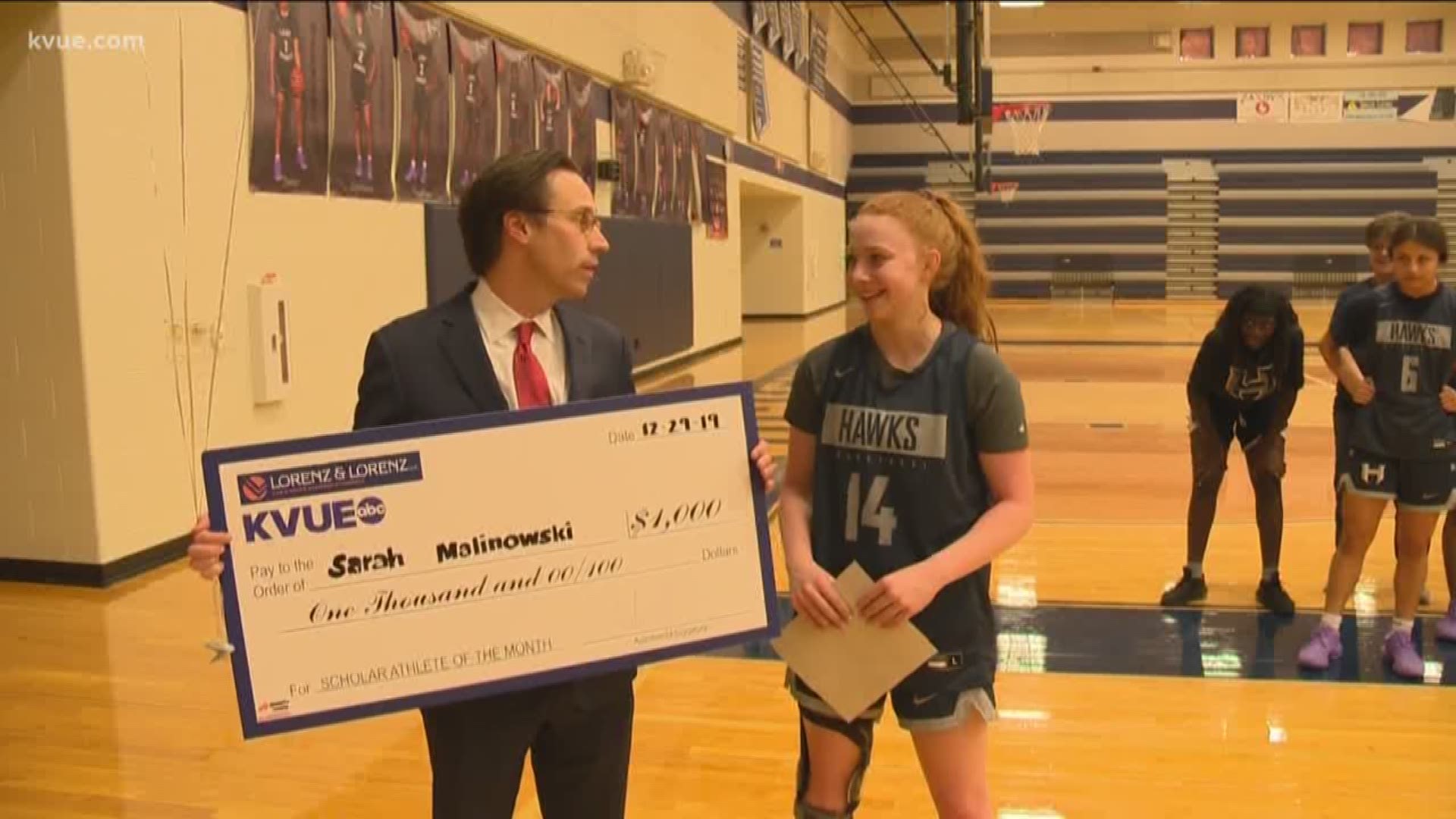 KVUE's Scholar Athlete of the Month for December 2019 is Hendrickson High School's Sarah Malinowski. Congrats, Sarah!