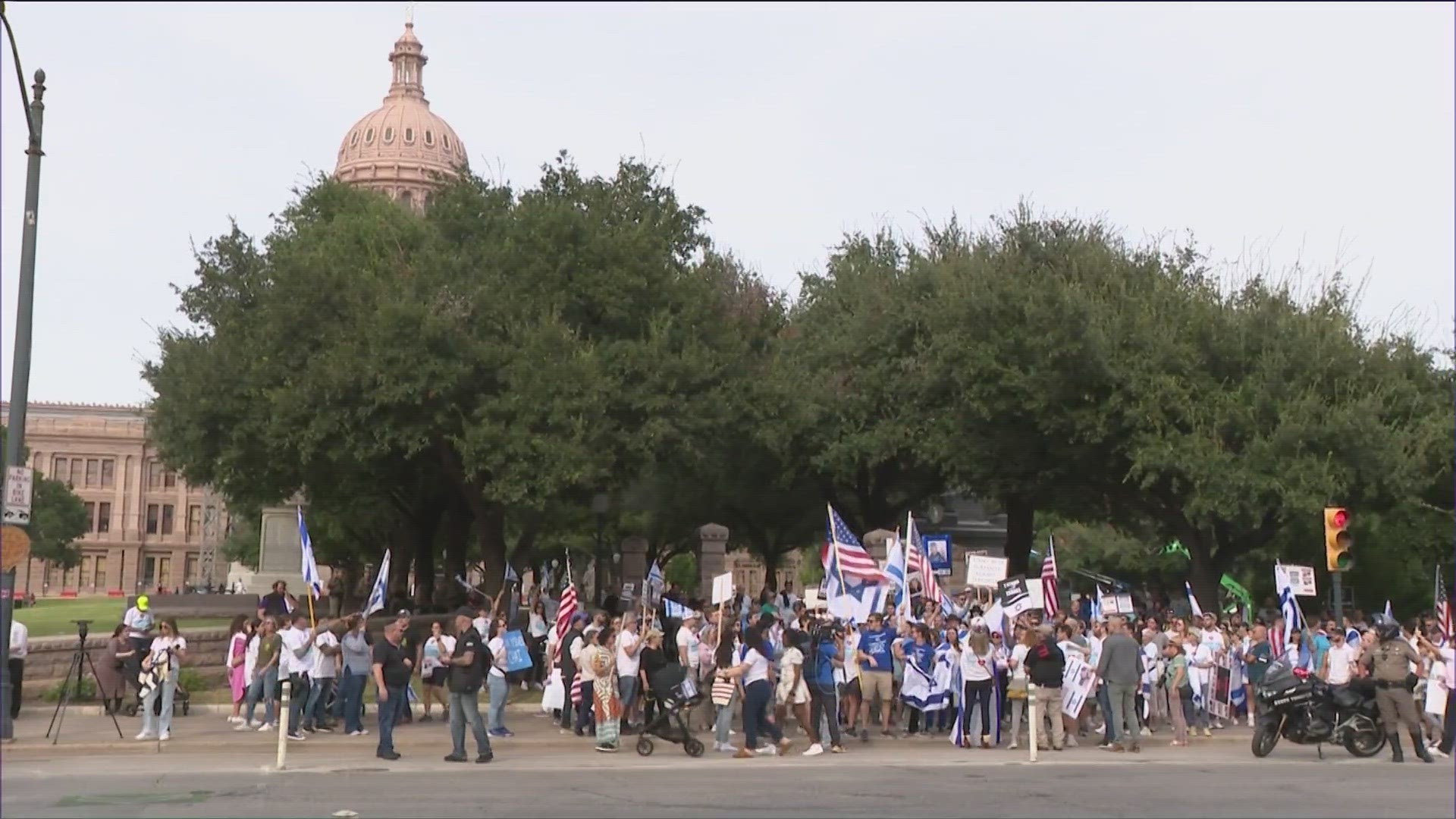 The Israel-American Council held a march at the Texas Capitol on Sunday.