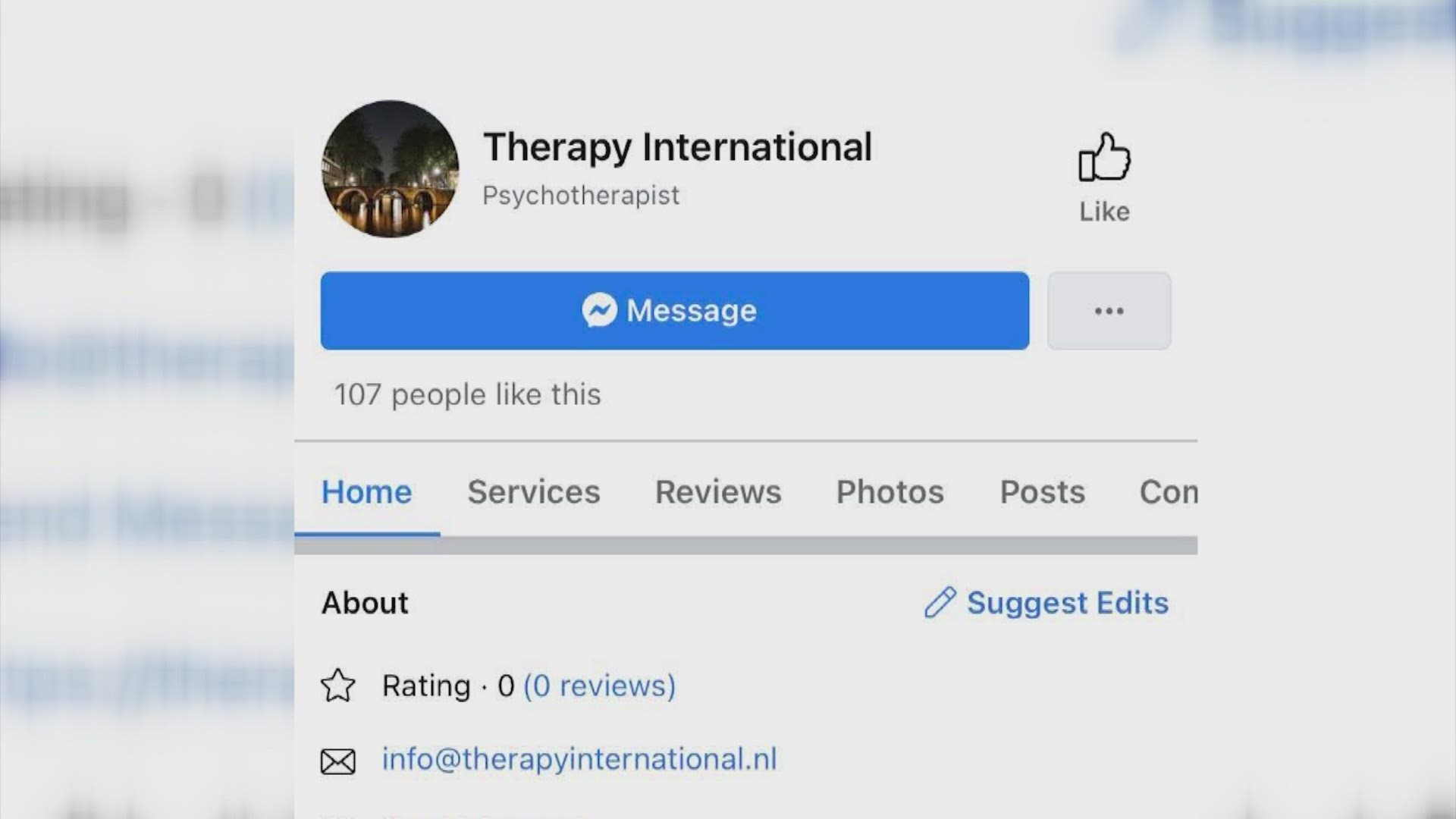 The owner of Therapy International says frontline workers can message them on Facebook to learn more.