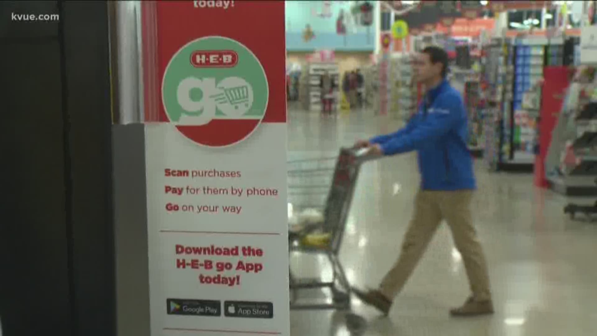 H-E-B has a new app that turns your phone into a scanner you bring around the store. The new app allows you to scan your items while you shop and skip the check out line.