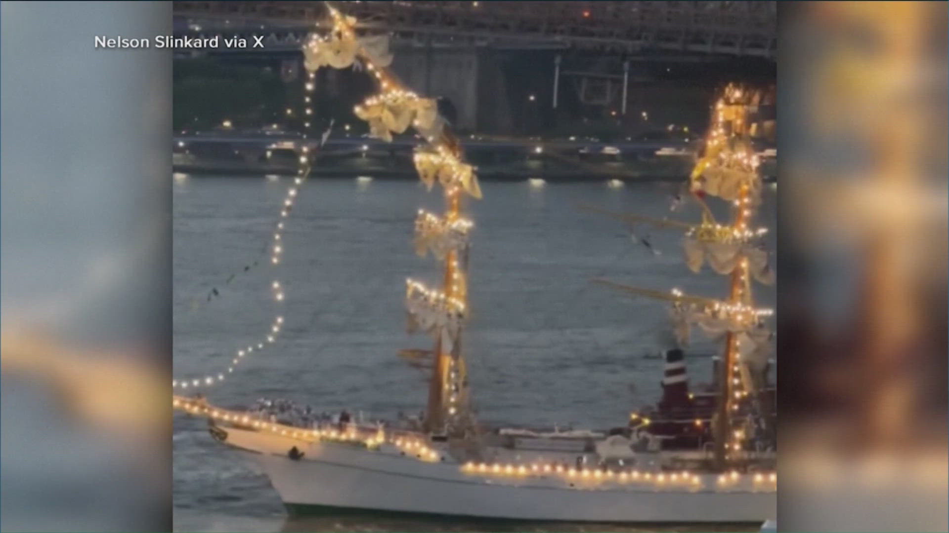 A Mexican Navy Ship hit the 141-year-old bridge on Saturday during a goodwill tour. 