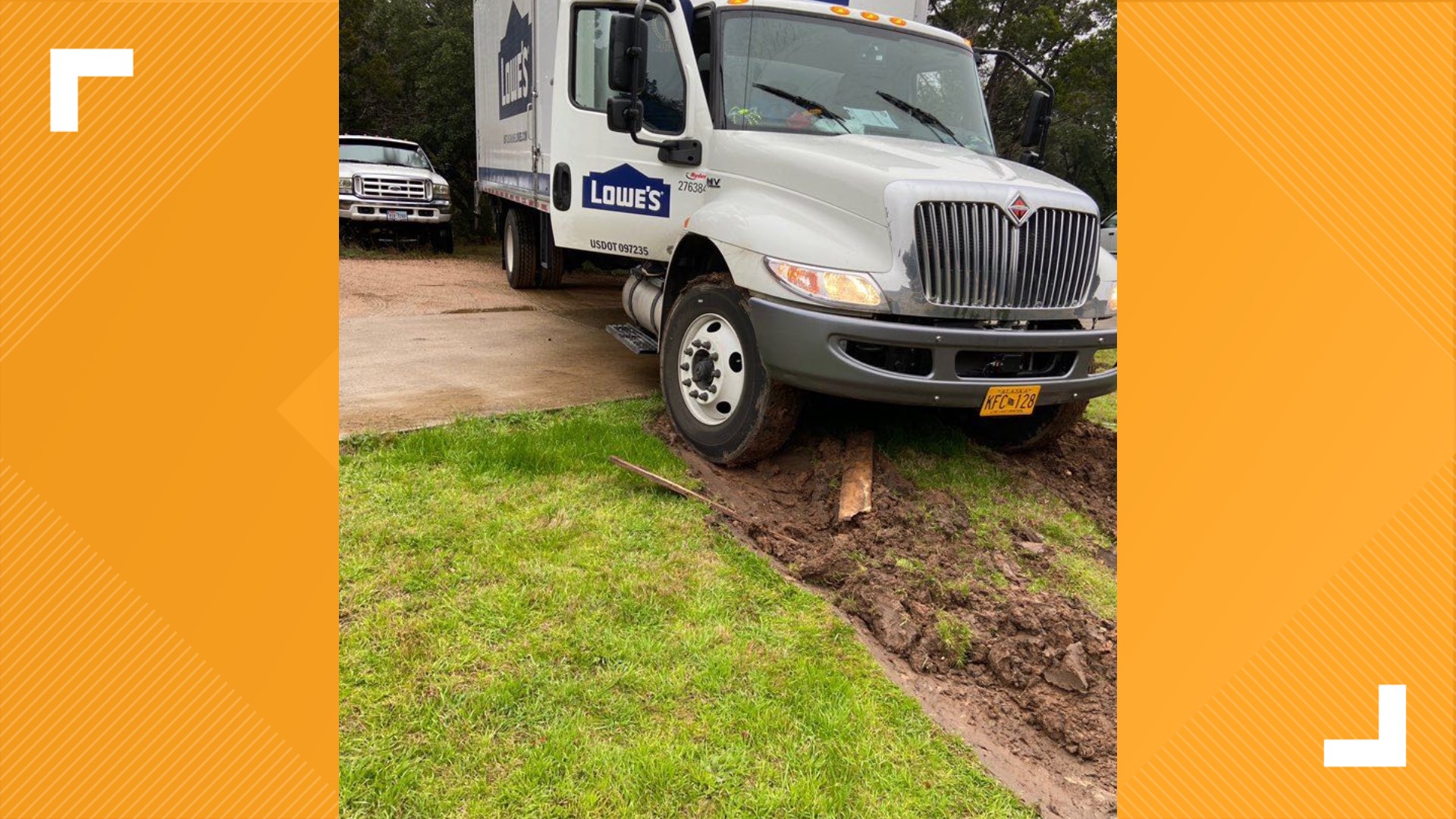 Lowe's agrees to repair yard after delivery truck rips it