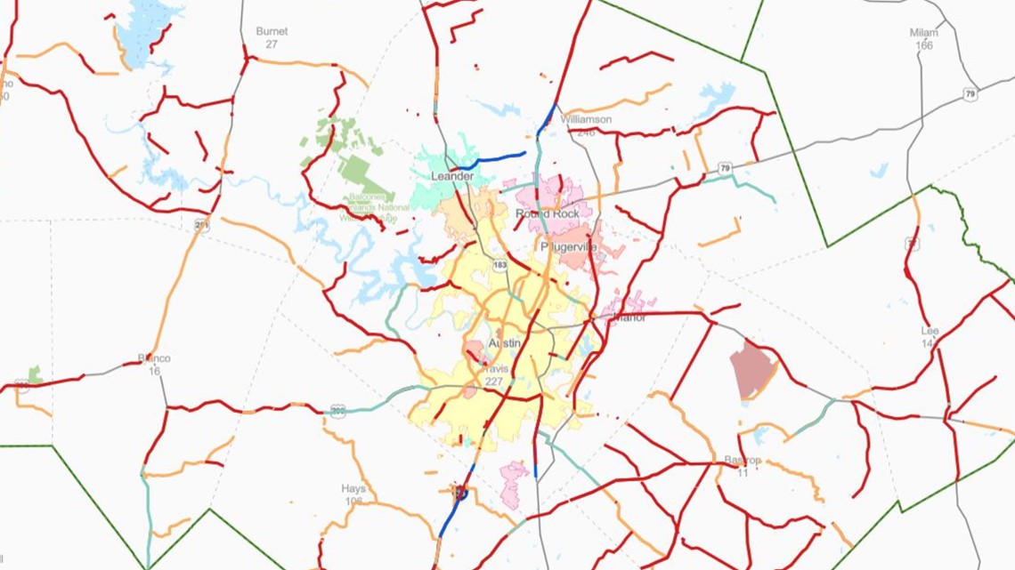 Austin Traffic Congestion Map As I-35 Is Expanded In Austin, Where Will All The Traffic Go? | Kvue.com