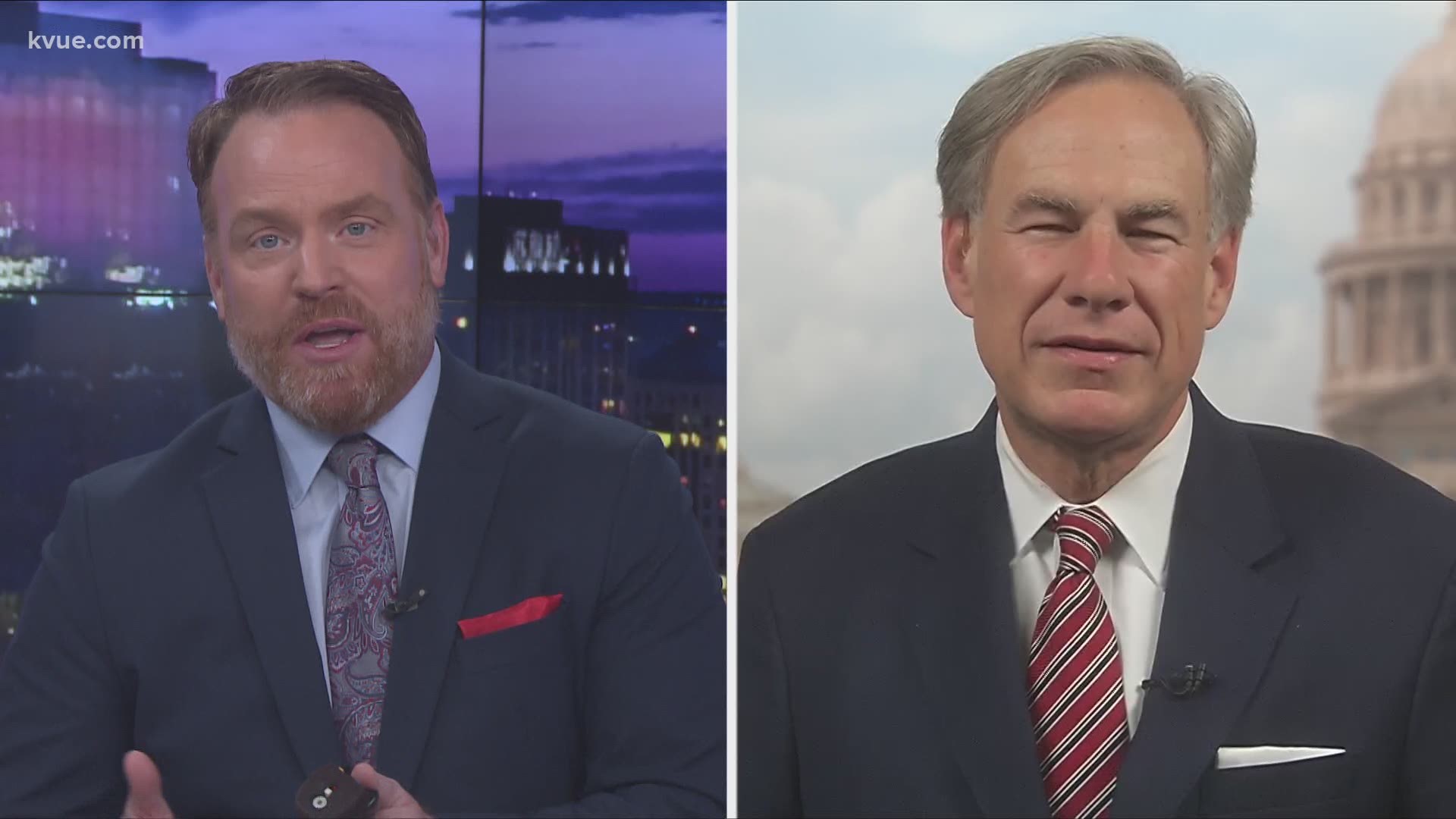 Gov. Greg Abbott joined KVUE's Bryan Mays to discuss a number of coronavirus-related issues heavy on Central Texans' minds.