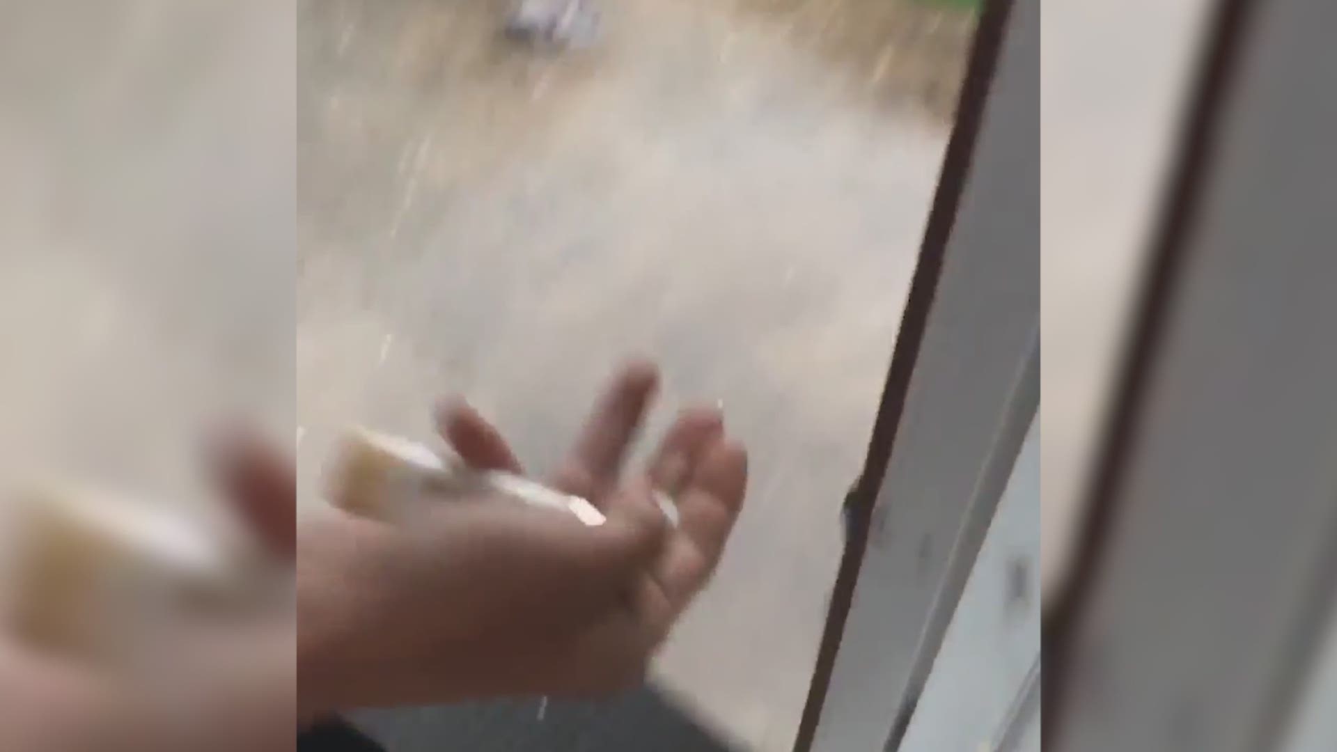 KVUE viewer Taylor Waid sent us video of hail falling in Bastrop.