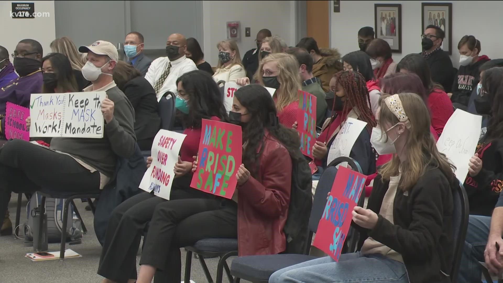 Students spoke at the meeting Thursday night after staging a walkout earlier in response to the district's COVID-19 health and safety rules.