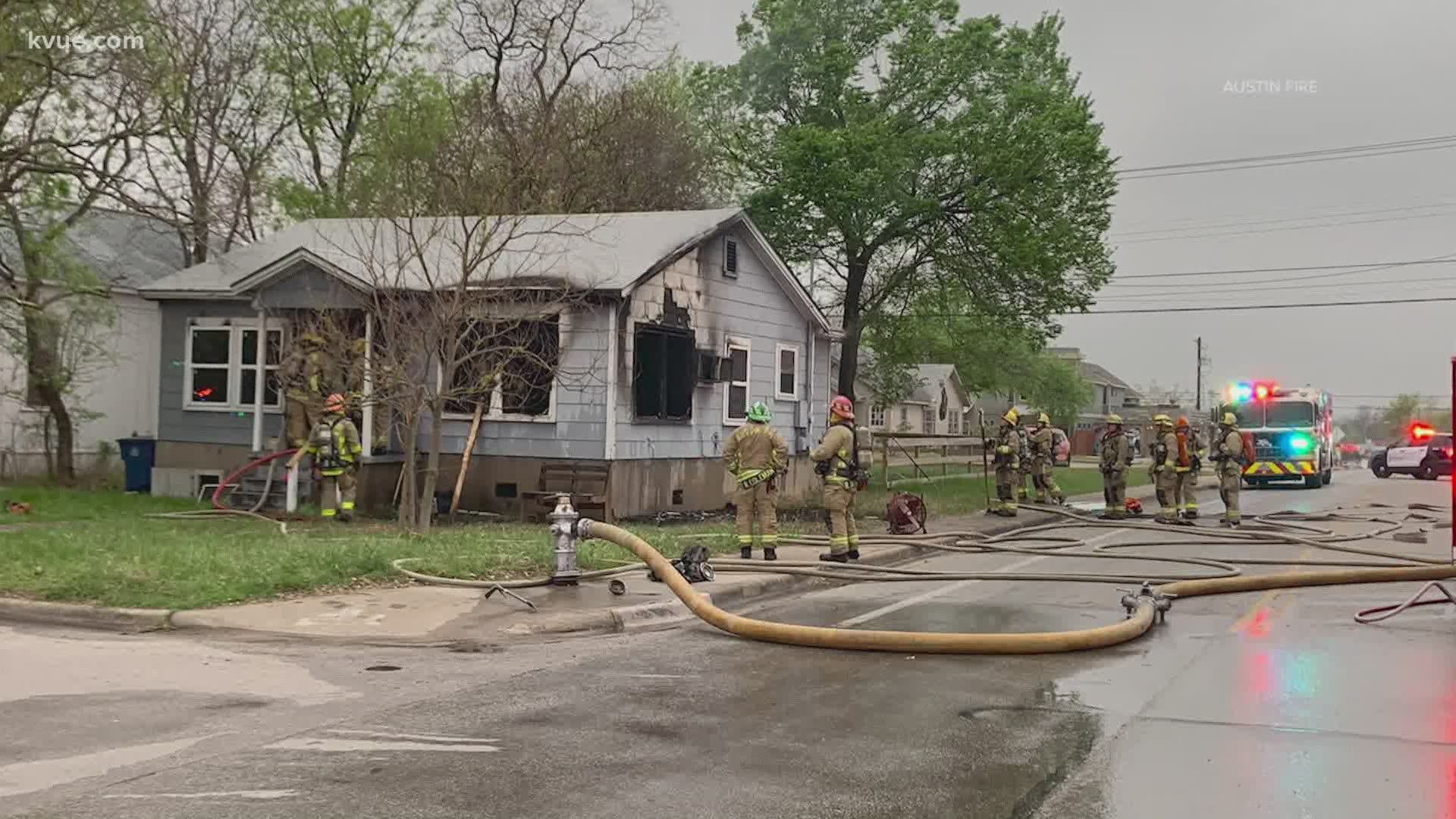 Austin fire officials say a fire in Central Austin Saturday morning was set on purpose.