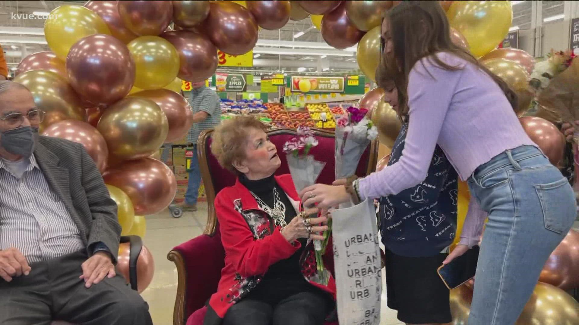 H-E-B celebrated its longest-serving employee, Ofelia "Ophie" Garcia. She has worked at H-E-B for 56 years.