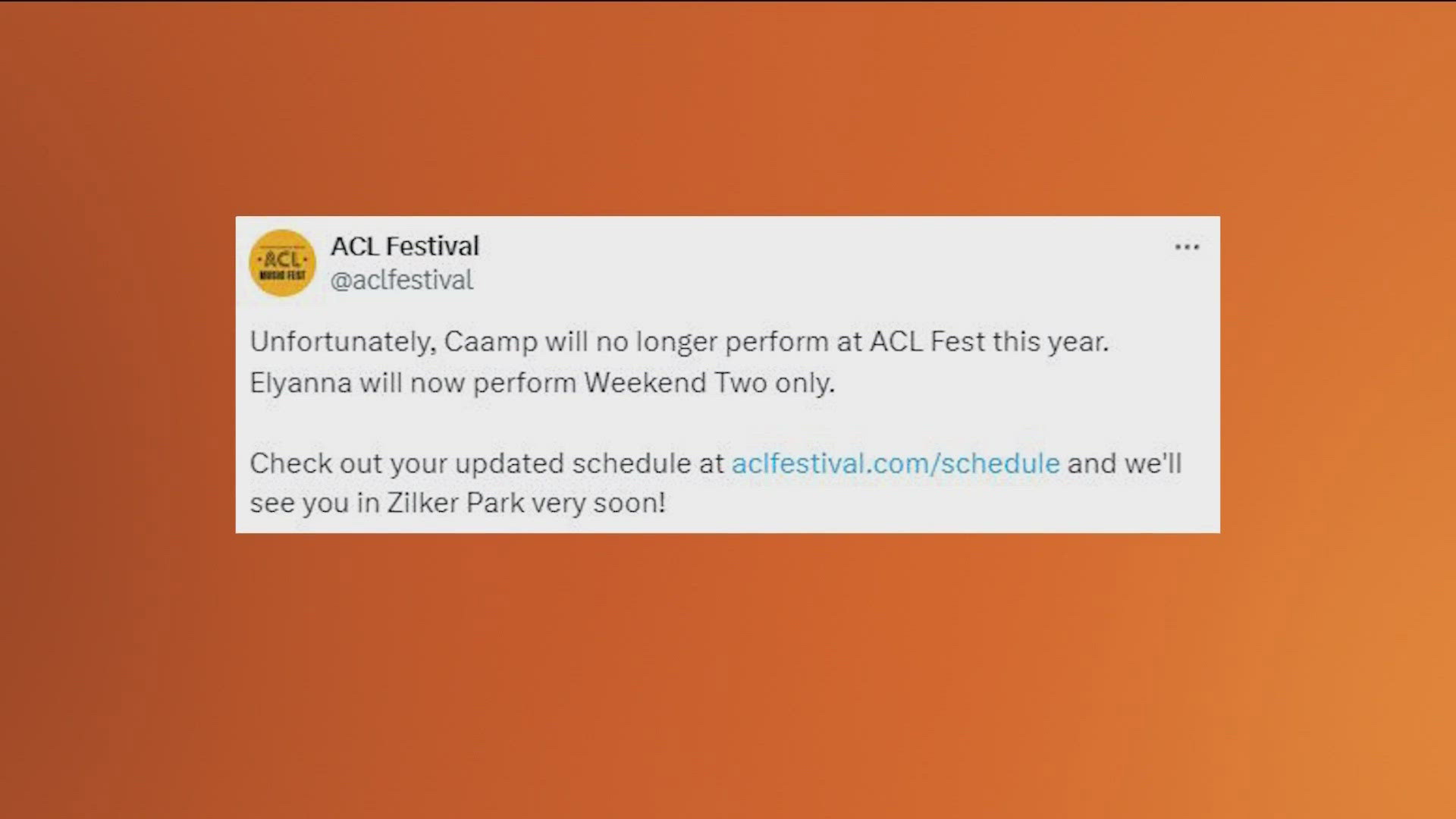 The band said it can no longer attend the festival because of "unforeseen circumstances."