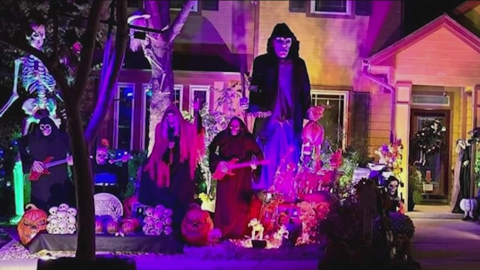 McGarity residents are renaming themselves "McScarity," covering their homes with elaborate spooky décor.