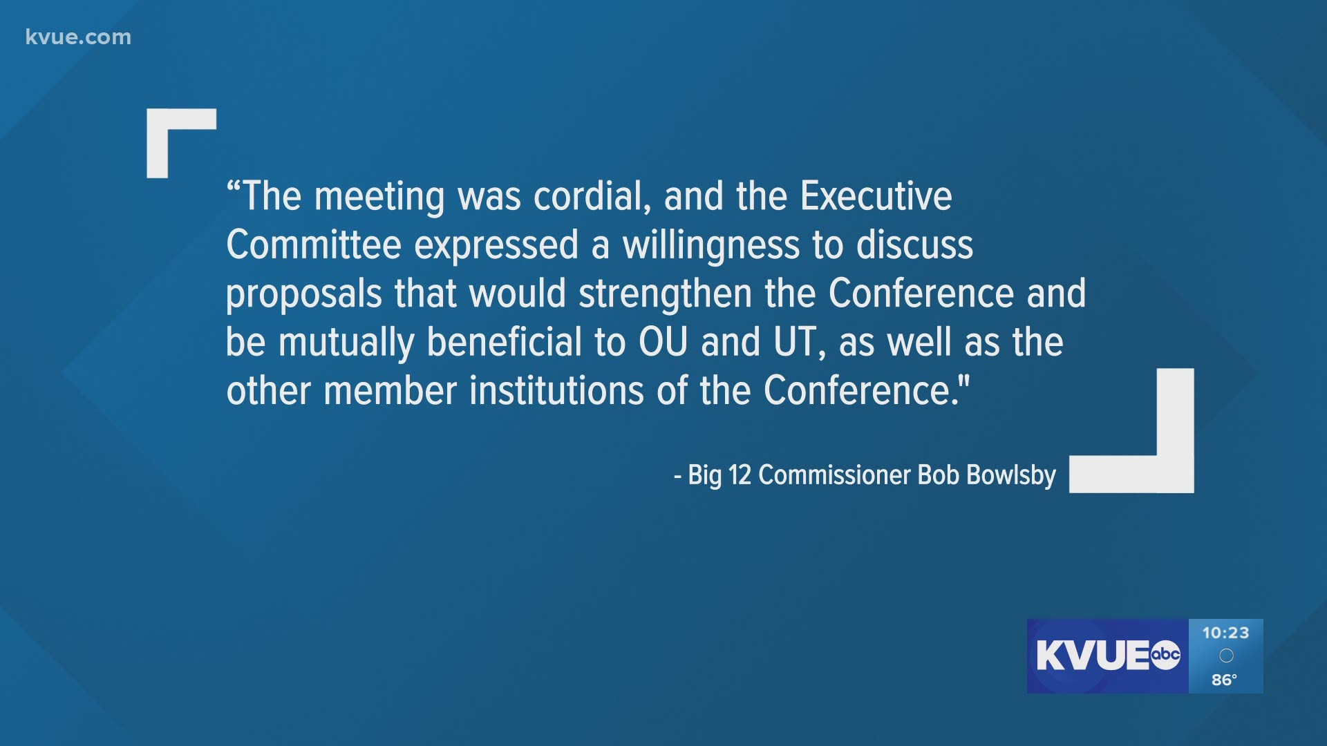 "The meeting was cordial ... [committee] expressed a willingness to discuss proposals that would strengthen the Conference and be mutually beneficial to OU and UT."