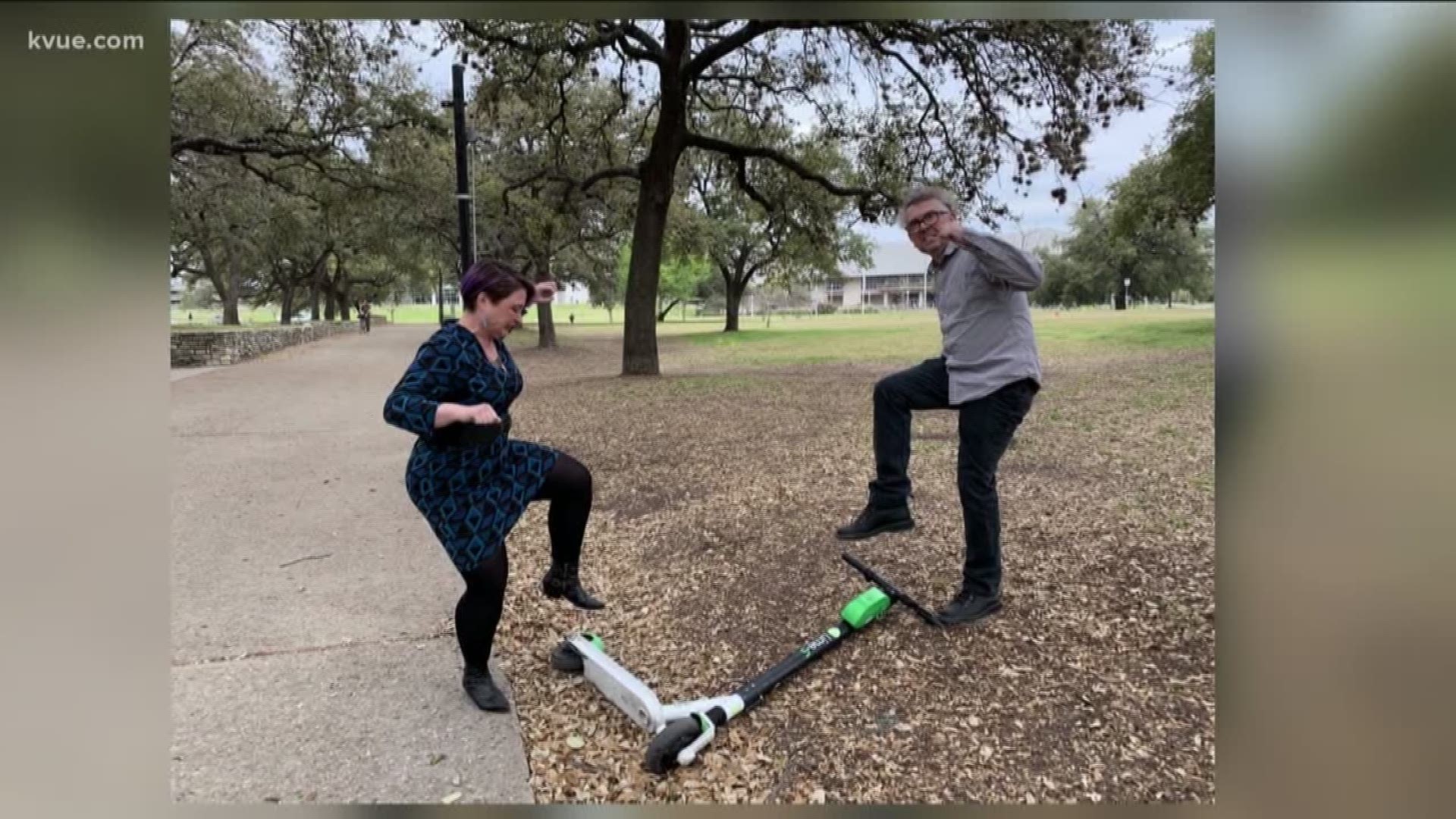 A couple's hatred of scooters ended up inspiring their engagement photos.