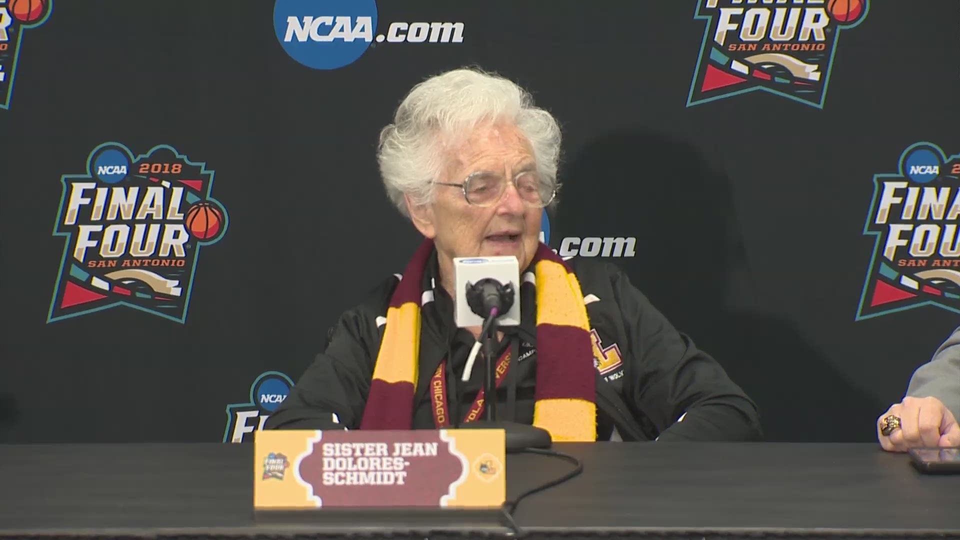 A press conference was held for Loyola-Chicago's good luck charm Sister Jean.