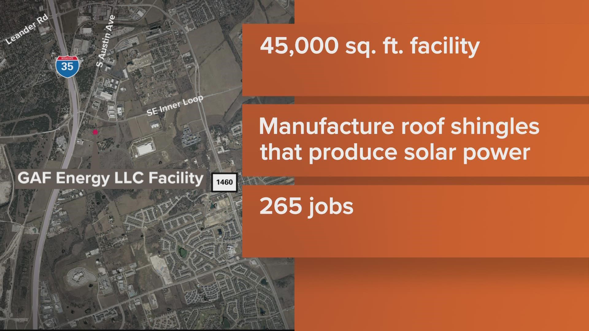 A solar roofing company that is considered a Tesla competitor is opening a huge facility in Williamson County.