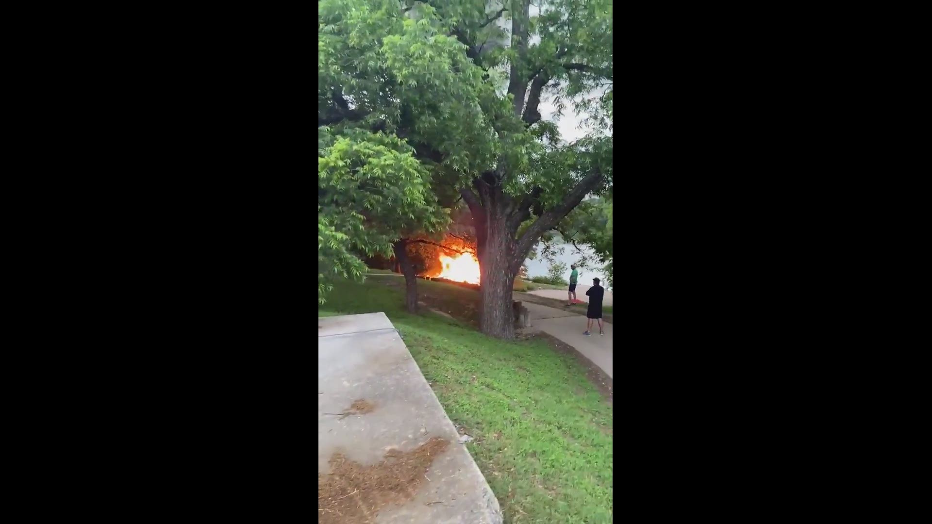 The Austin Fire Department on Friday, May 14 put out a campfire near Lady Bird Lake. Video: James Lafferty.