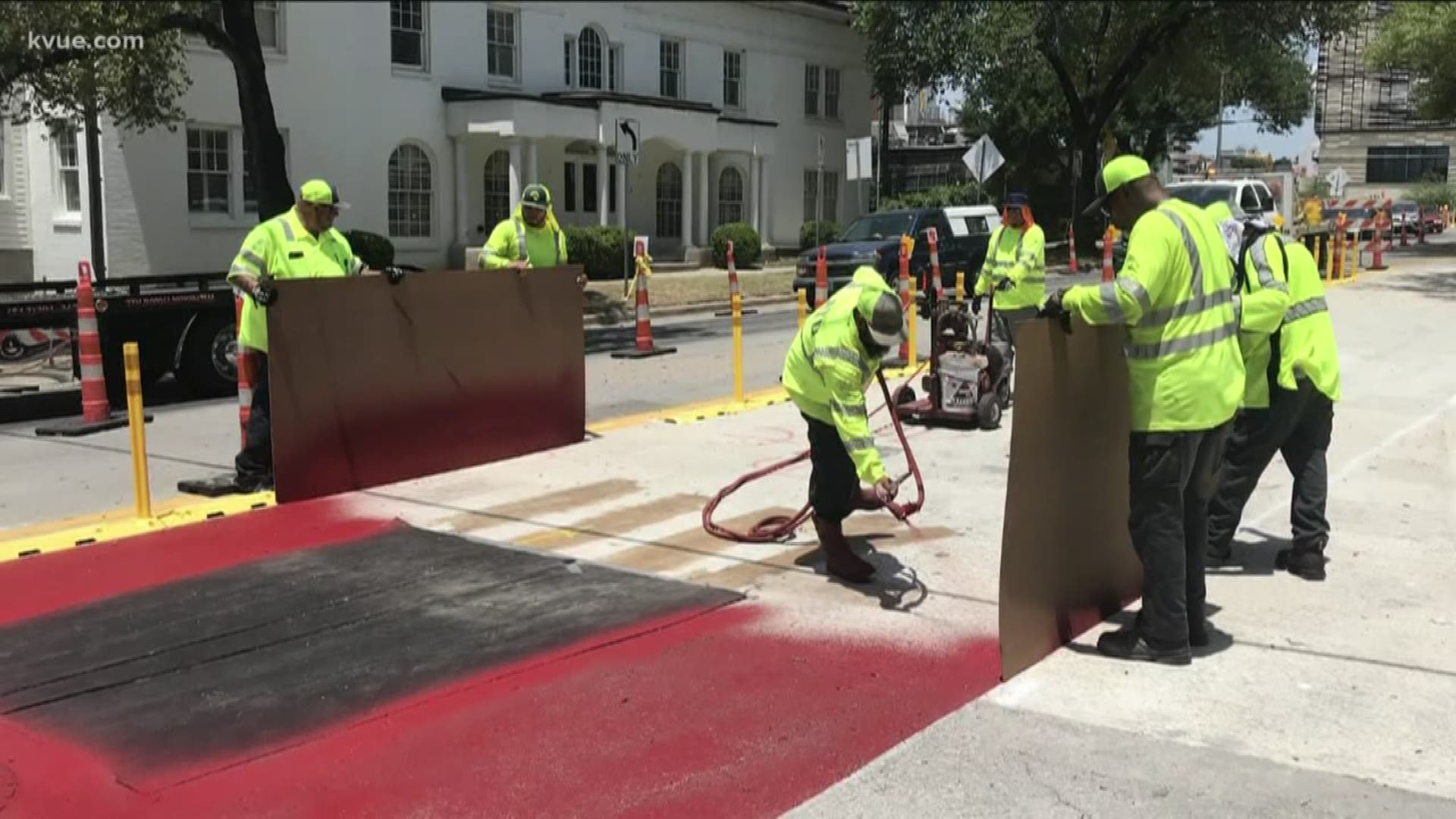 Transportation officials are teaming up to paint the lanes red.