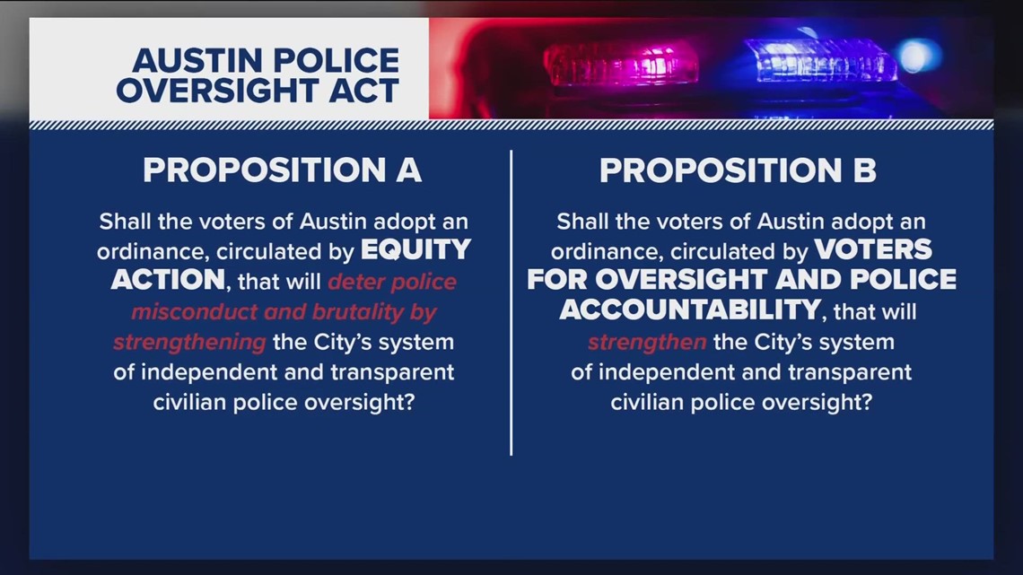 Dueling police oversight propositions in Austin in May