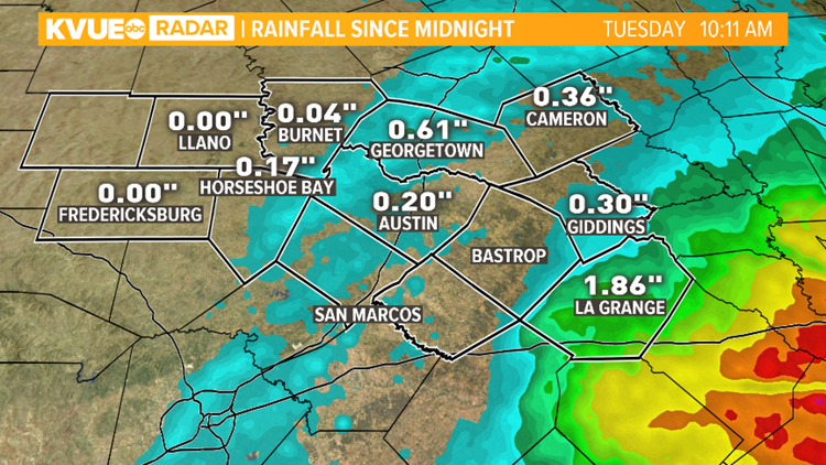 Austin rainfall totals: Central Texas rain from Beta | kvue.com