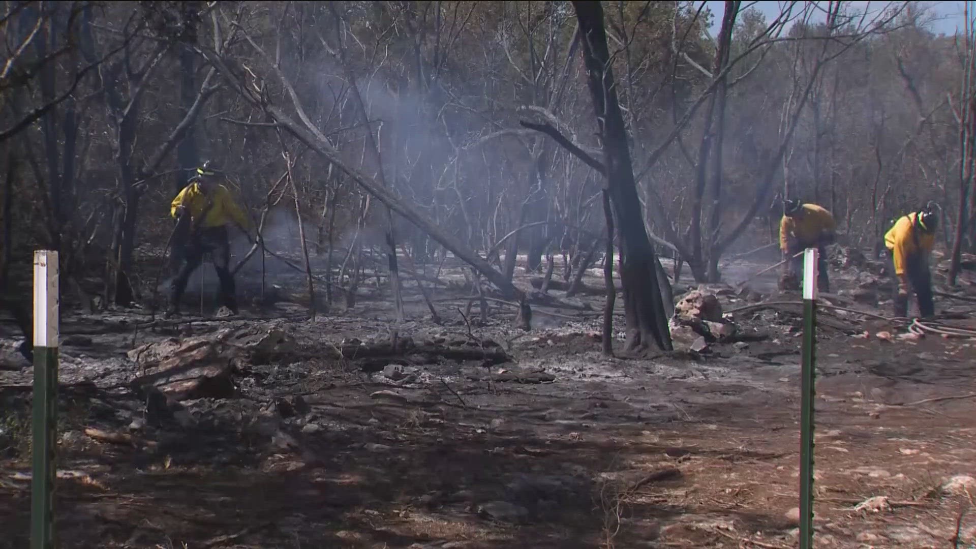 Multiple fire crews have remained on the scene overnight to stop flareups of a brush fire in Hays County. The fire near Hilliard Road started from a burn pile.