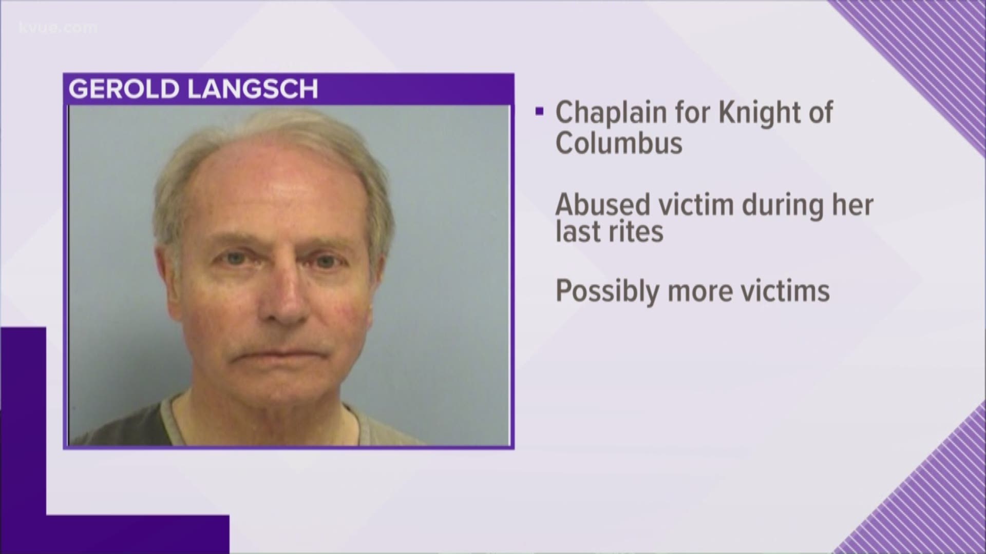 Gerold Langsch is accused of inappropriately touching a woman in hospice care as he was administering last rights.