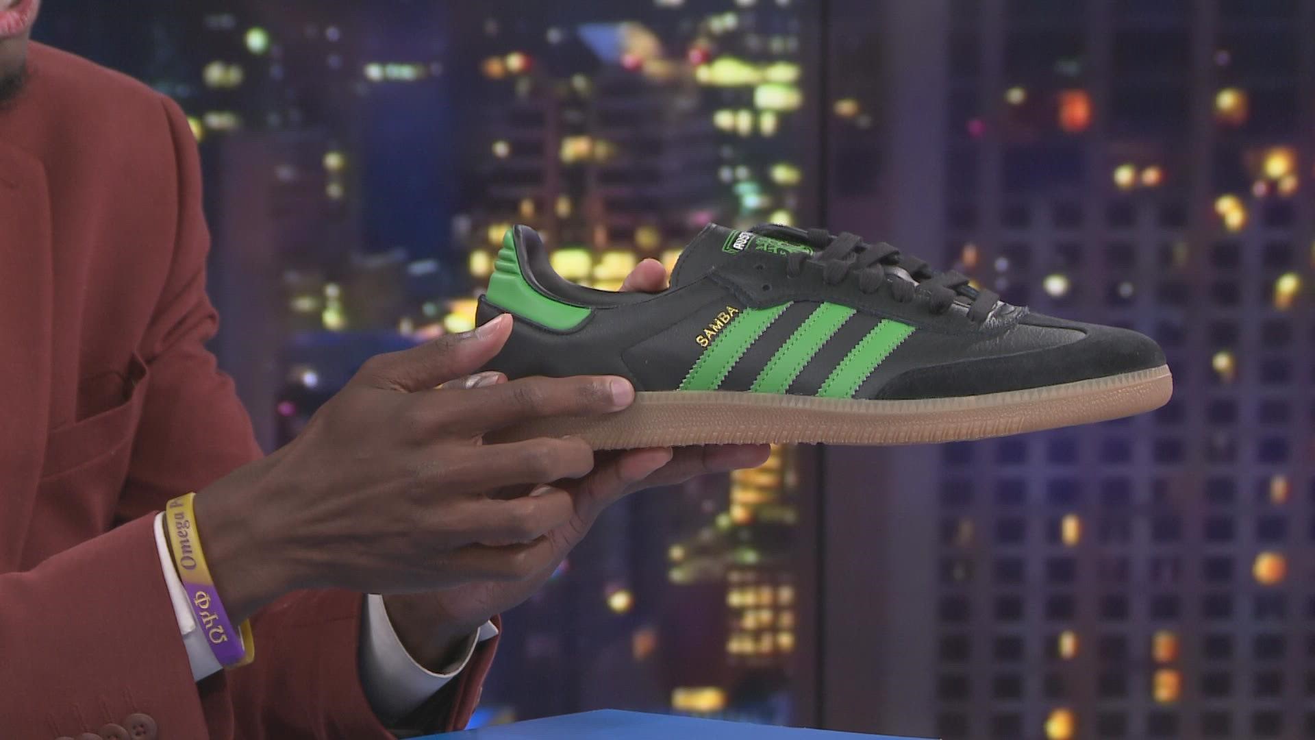 The Austin FC and Adidas Samba collaboration features one of the brand's iconic shoe styles in green and black, the soccer club's colors.