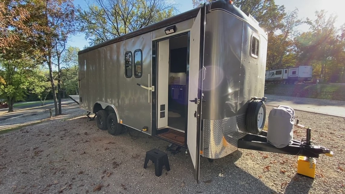 Houston couple converts toy hauler into hotel suite on wheels