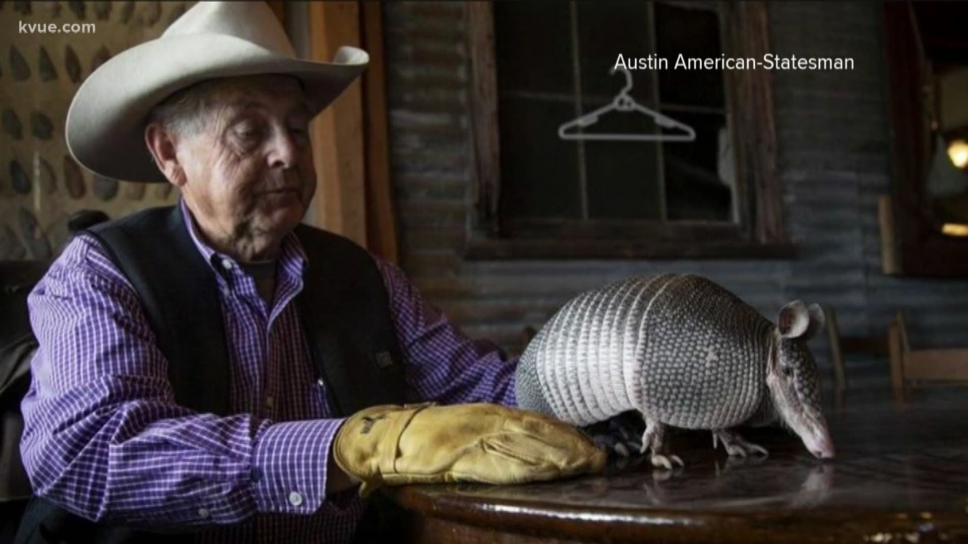 The area's most famous armadillo saw his shadow on Feb. 2.