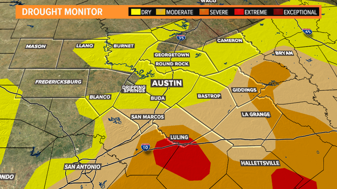 Drought in Texas Austinarea improving after rain