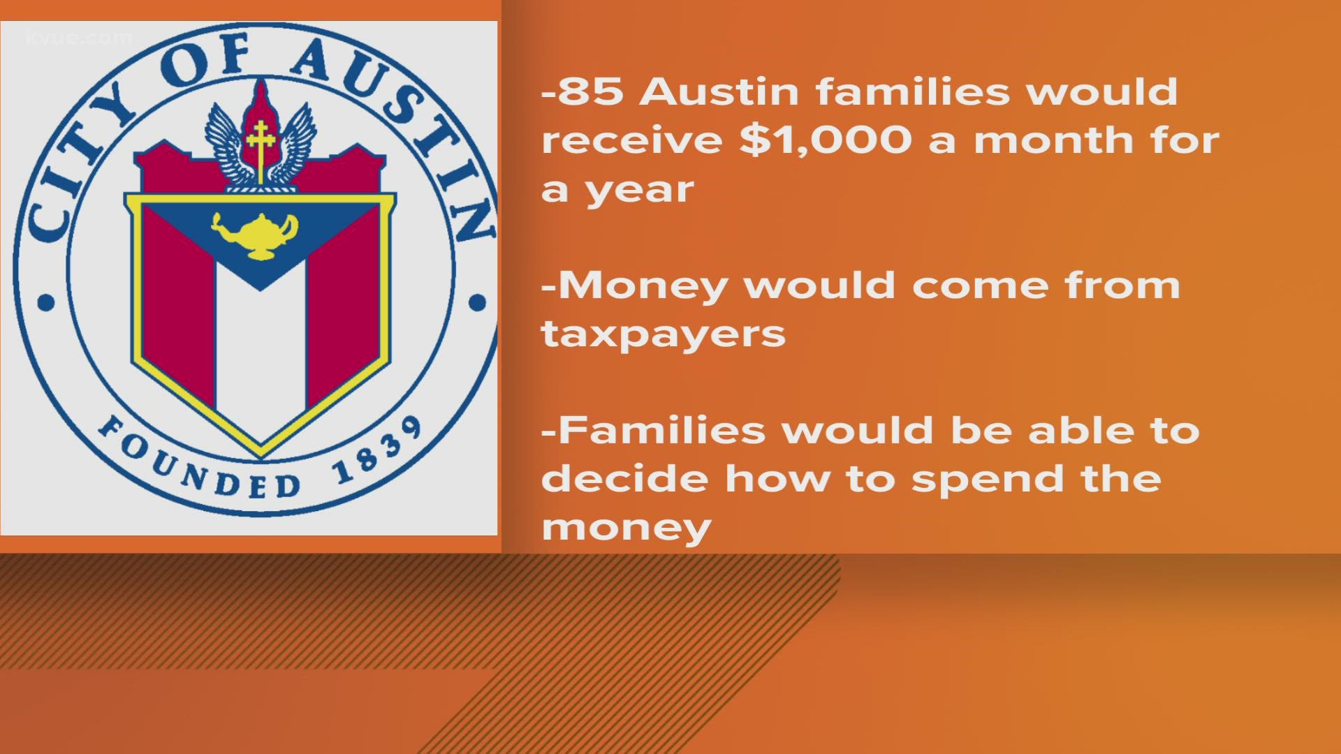 On Thursday, the Austin City Council will discuss a plan that could give money to families in need.