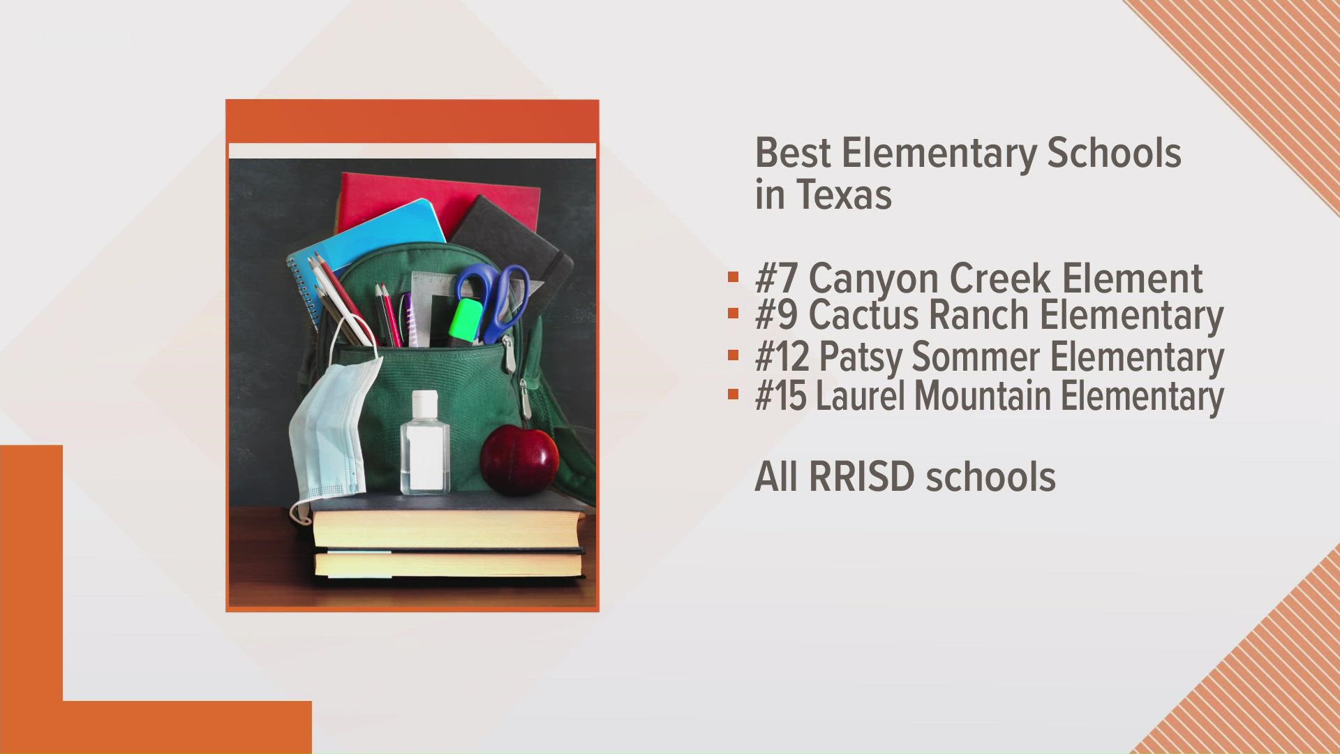 Several local elementary schools were named among the best in Texas.