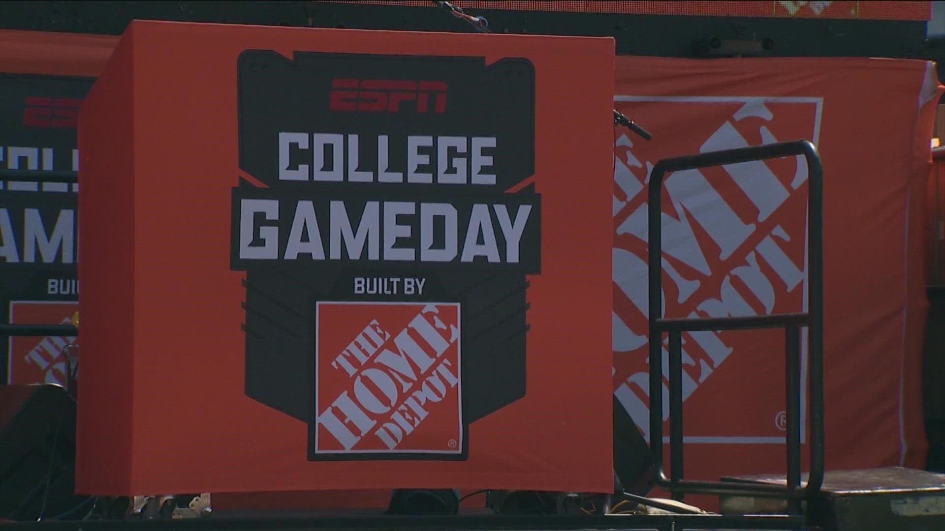 ESPN College GameDay set up in town for UT vs. Alabama