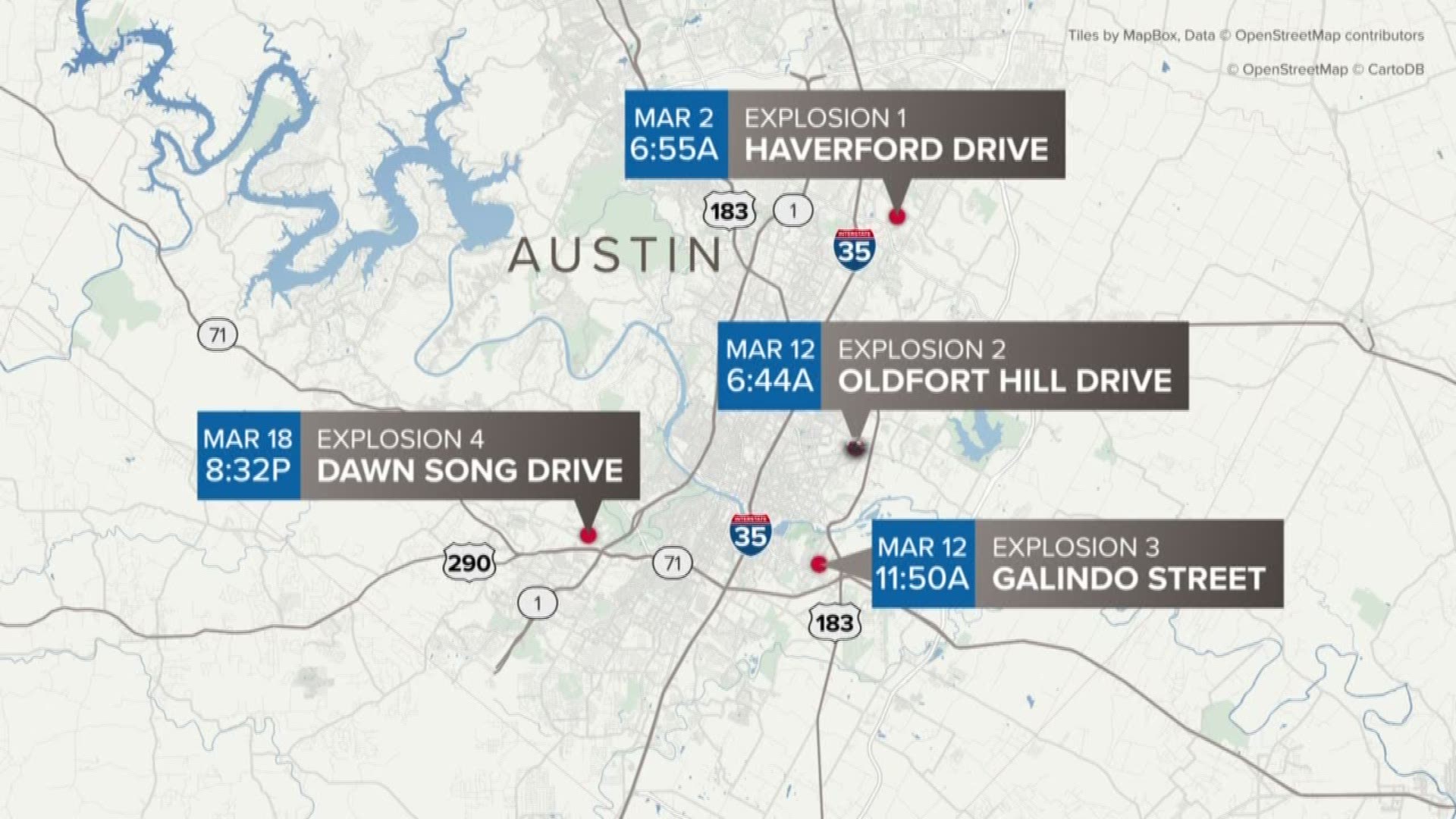 KVUE takes a look back at the explosions that have rocked Austin over the course of three weeks.