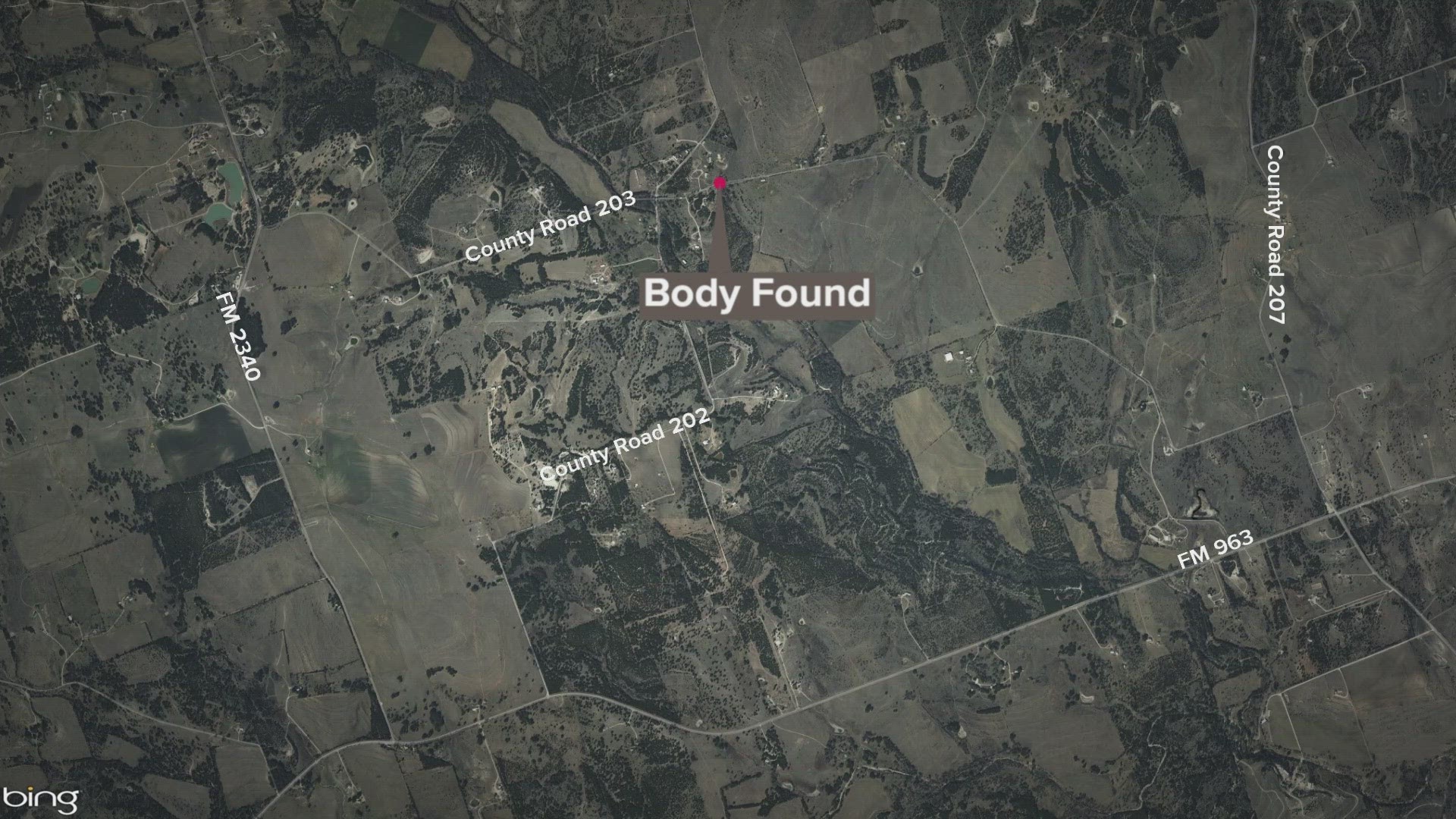 The body was located near CR 203 on Christmas Day.