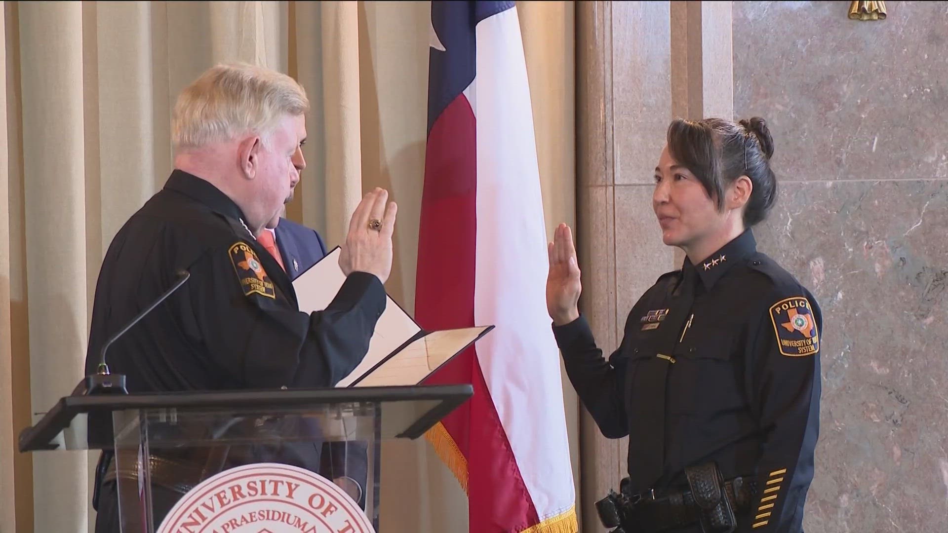Chief Eve Stephens took the oath of office on Wednesday.