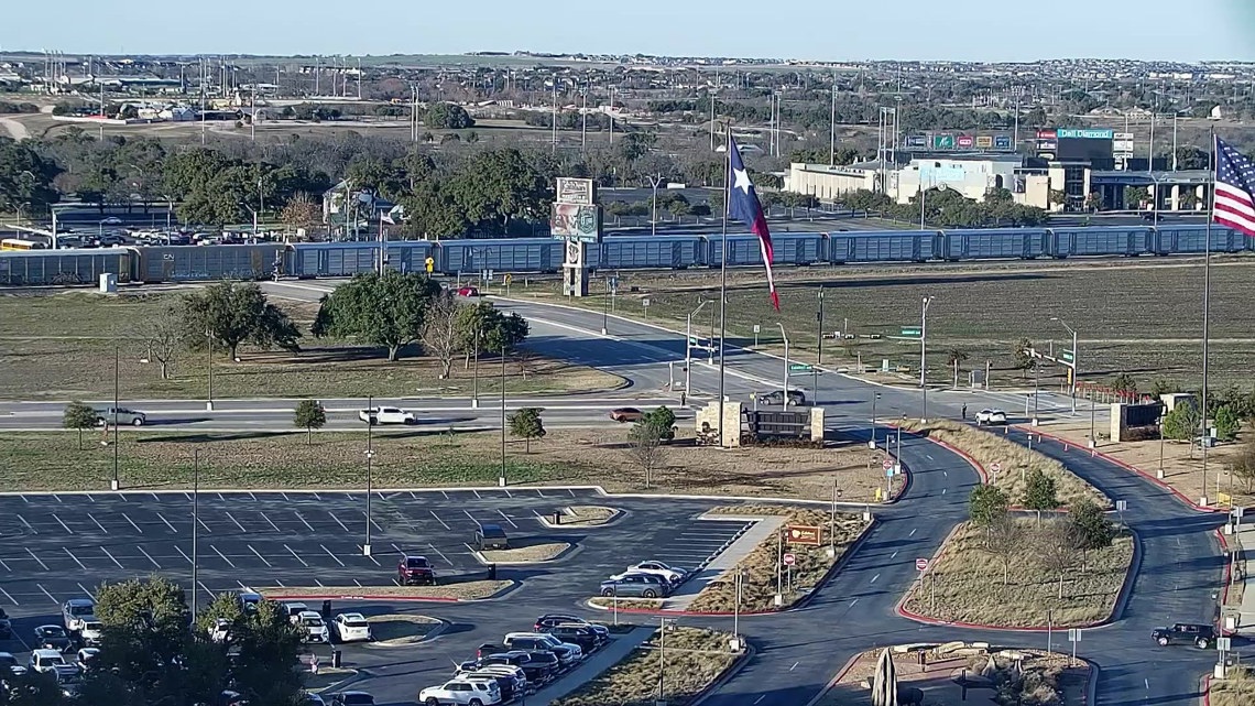 Stalled train impacting traffic in Round Rock near Kalahari Resort ...