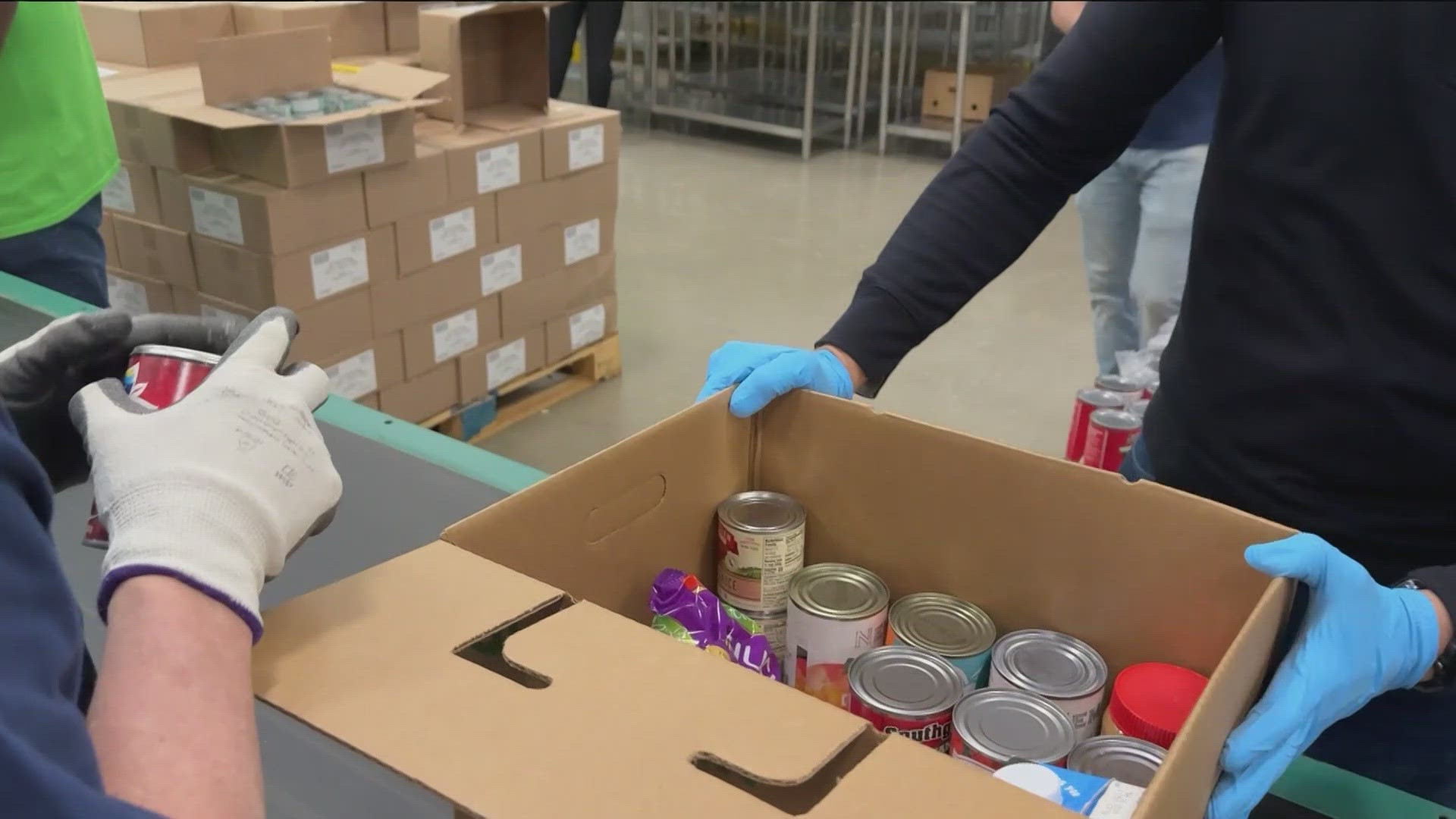 The food bank has been hosting distribution events ahead of the icy temperatures.