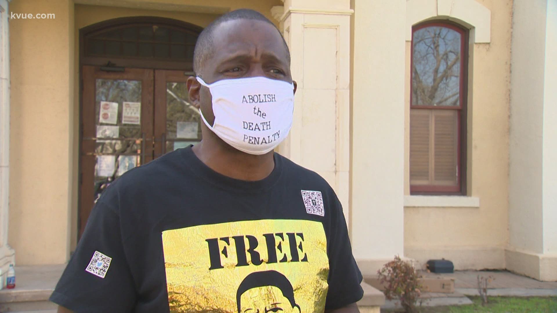 Rodney Reed supporters held a rally on Saturday at the Bastrop County courthouse.