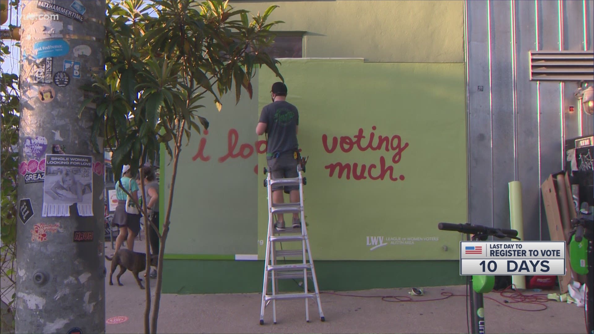 I Love Voting So Much Iconic Austin Mural Gets Political Kvue Com