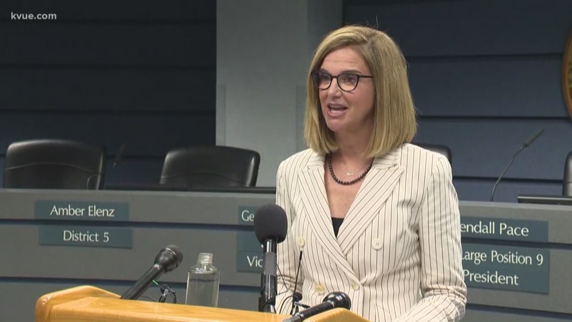 Austin Independent School District Board of Trustees President Kendall Pace announced she is resigning from the board during a press conference Monday morning.